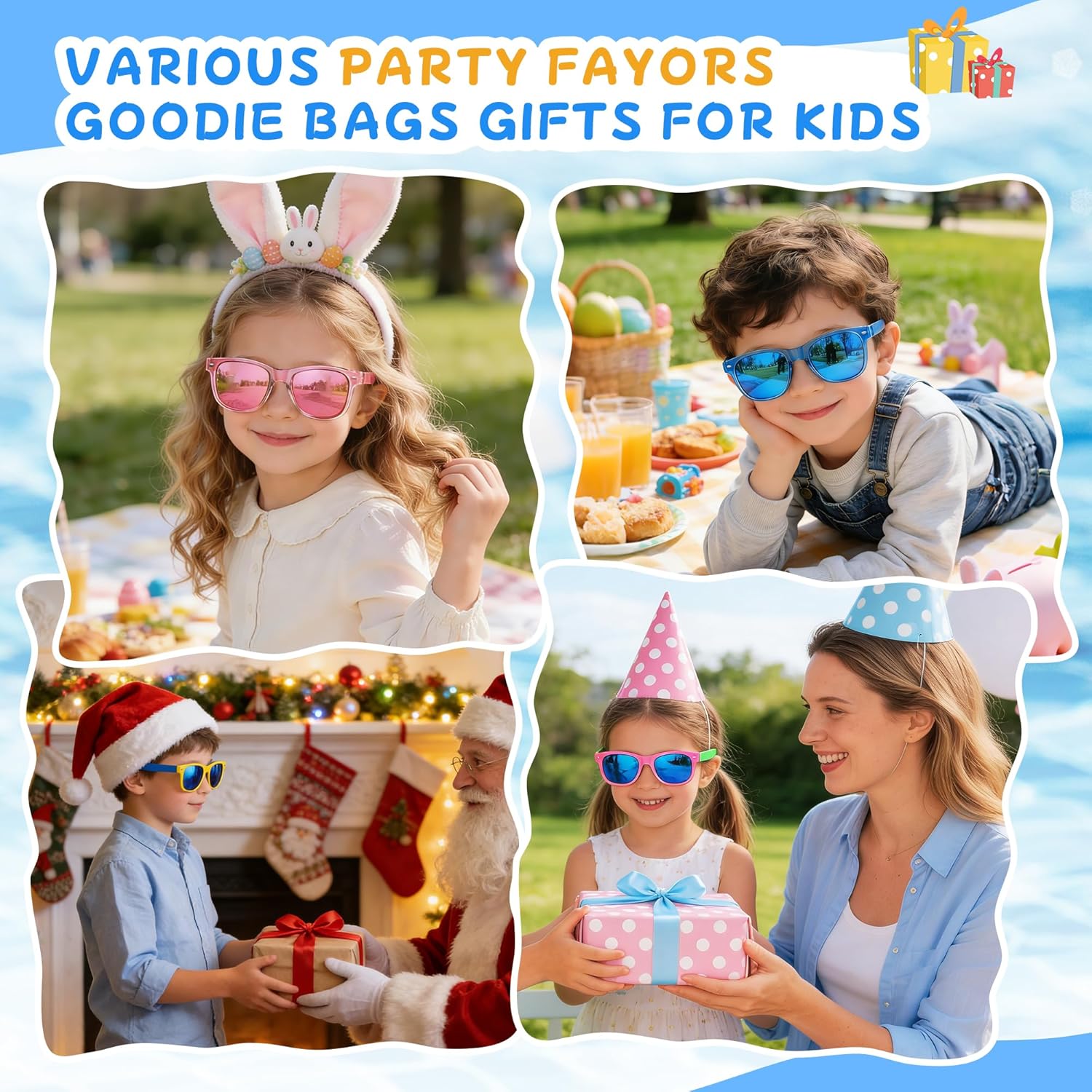 Thumbnail 6 de Vcarsian Kids Sunglasses Bulk Party Favors – 24 Packs, UV Protection, Ages 3–8