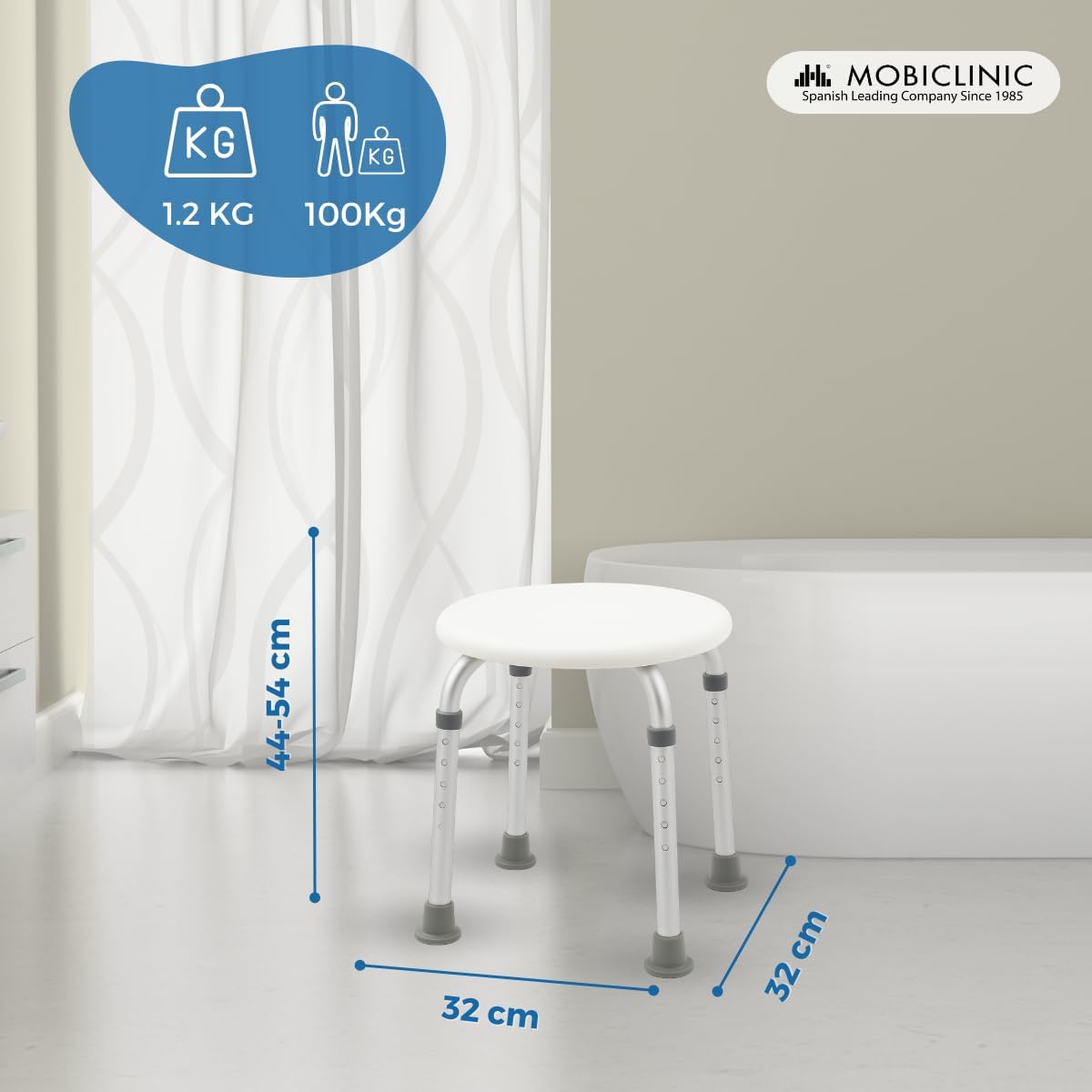 Detalle 2 de Mobiclinic Faro Tabouret de douche 100 kg