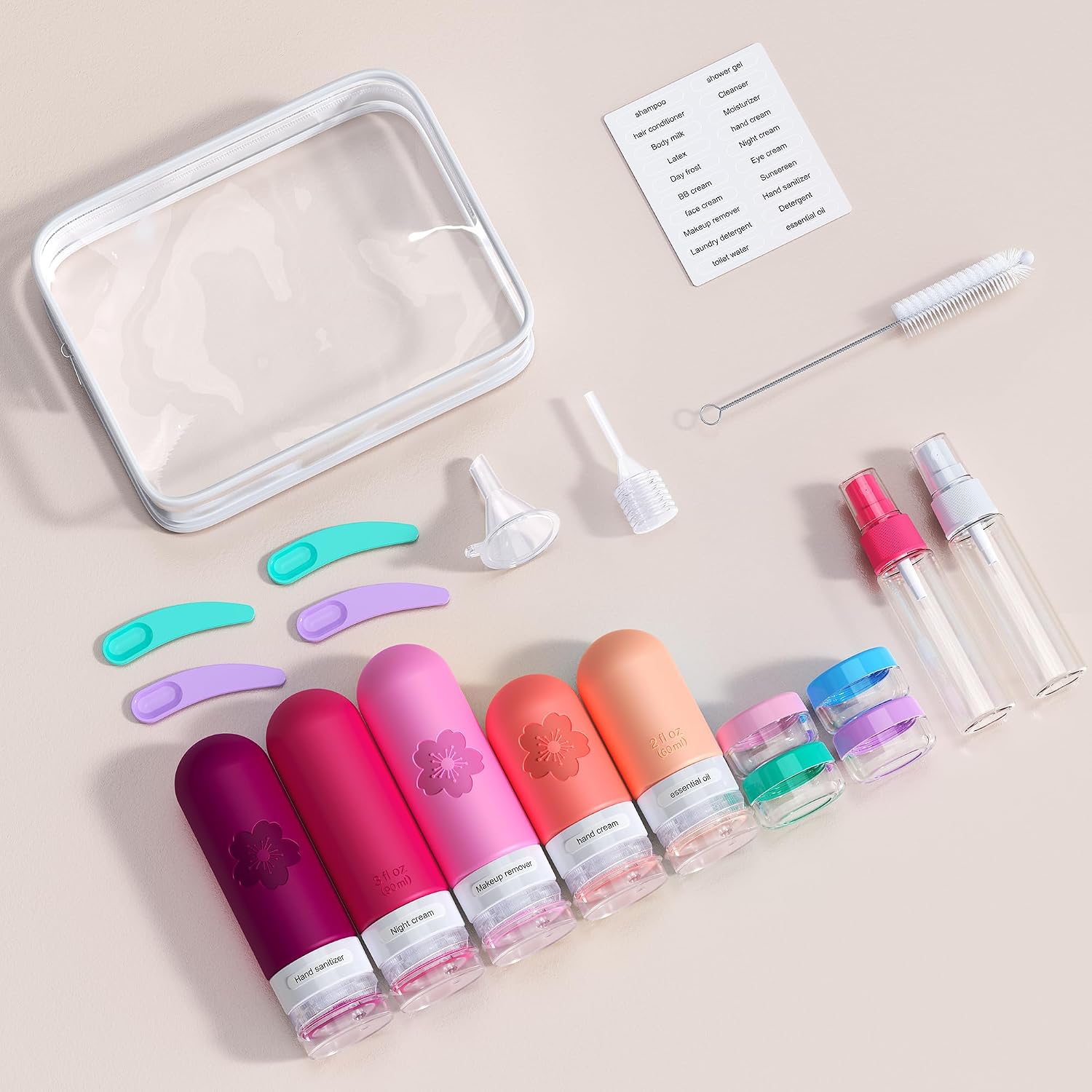 Thumbnail 3 de 20 Pack Travel Bottles for Toiletries: CAA Approved Silicone, Leak-Proof & Refillable