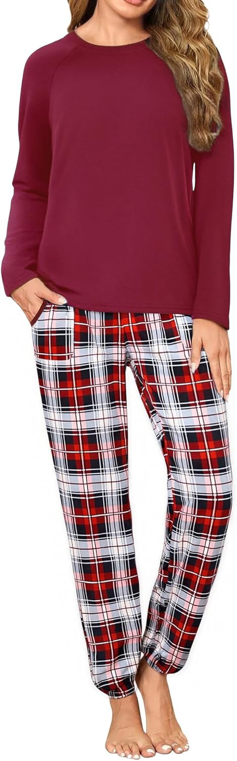 Detalle de Uniexcosm Chemise de Nuit Femme en Coton Manches Longues – Pyjama Rayoné Hiver