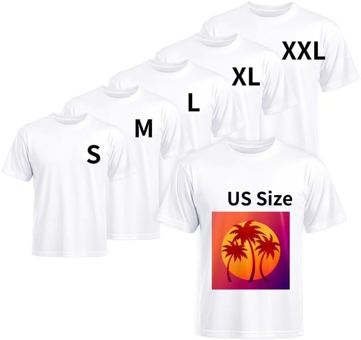 Detalle de Joyclub 5 Pack Polyester Sublimation T-Shirts, Unisex S-2XL