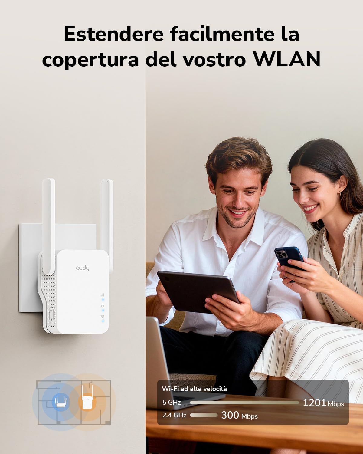 Thumbnail 2 de Cudy RE1500 AX1500 WiFi 6 range extender