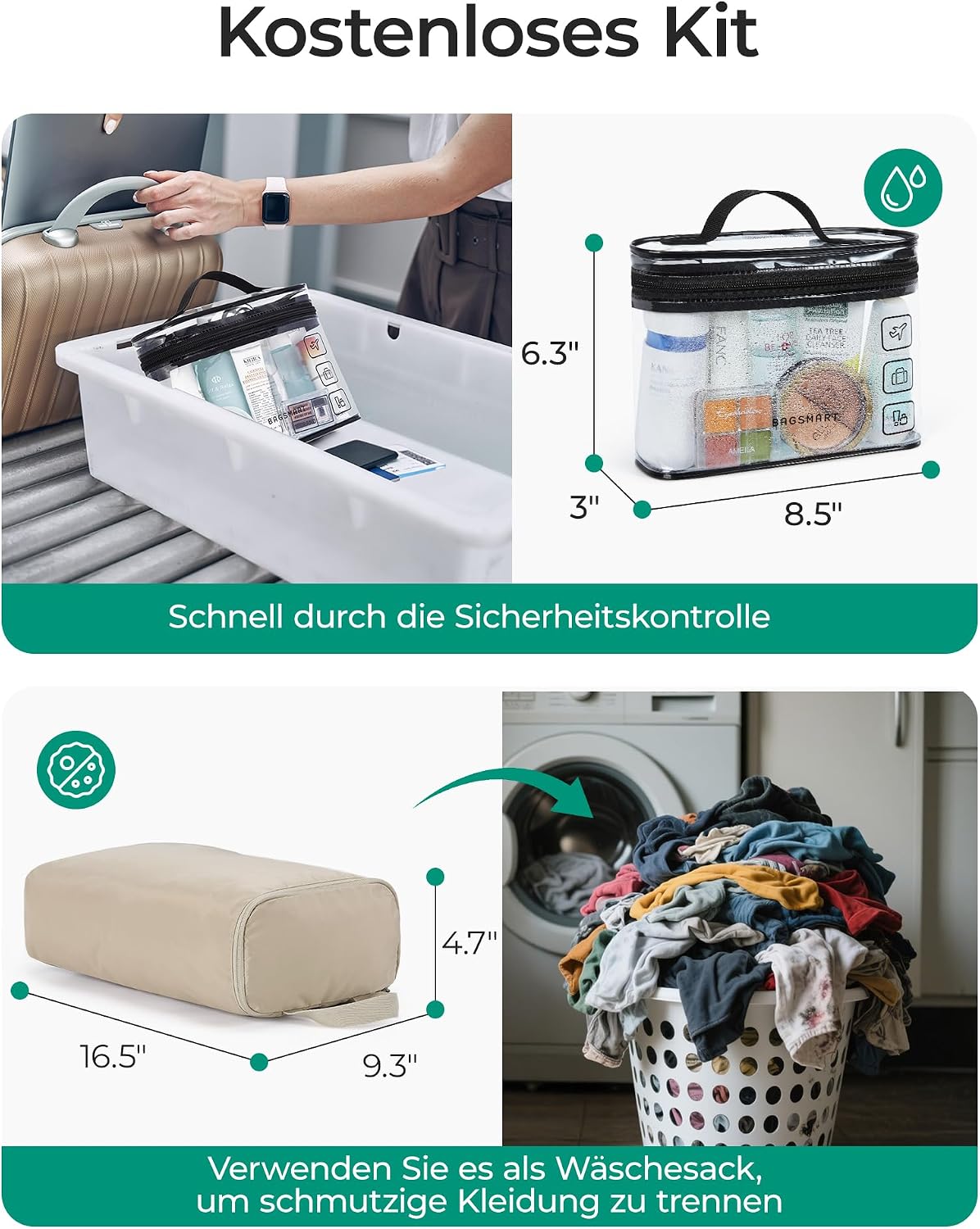 Thumbnail 2 de BAGSMART Reisetasche Damen 38L mit Nassfach 👝