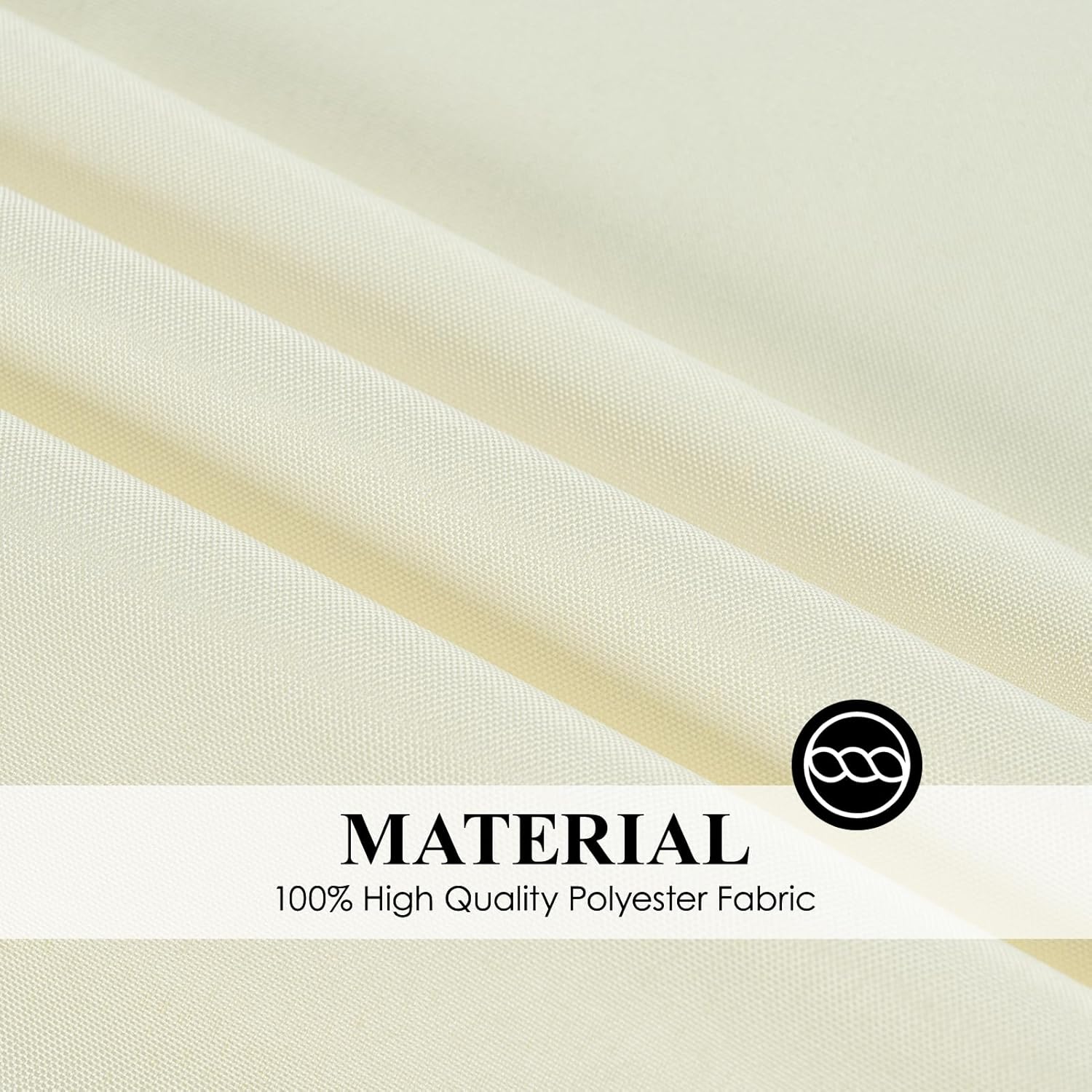 Detalle de Aocoz Round Tablecloth 120 Inch (Ivory) 10-Pack — Washable Polyester Table Covers