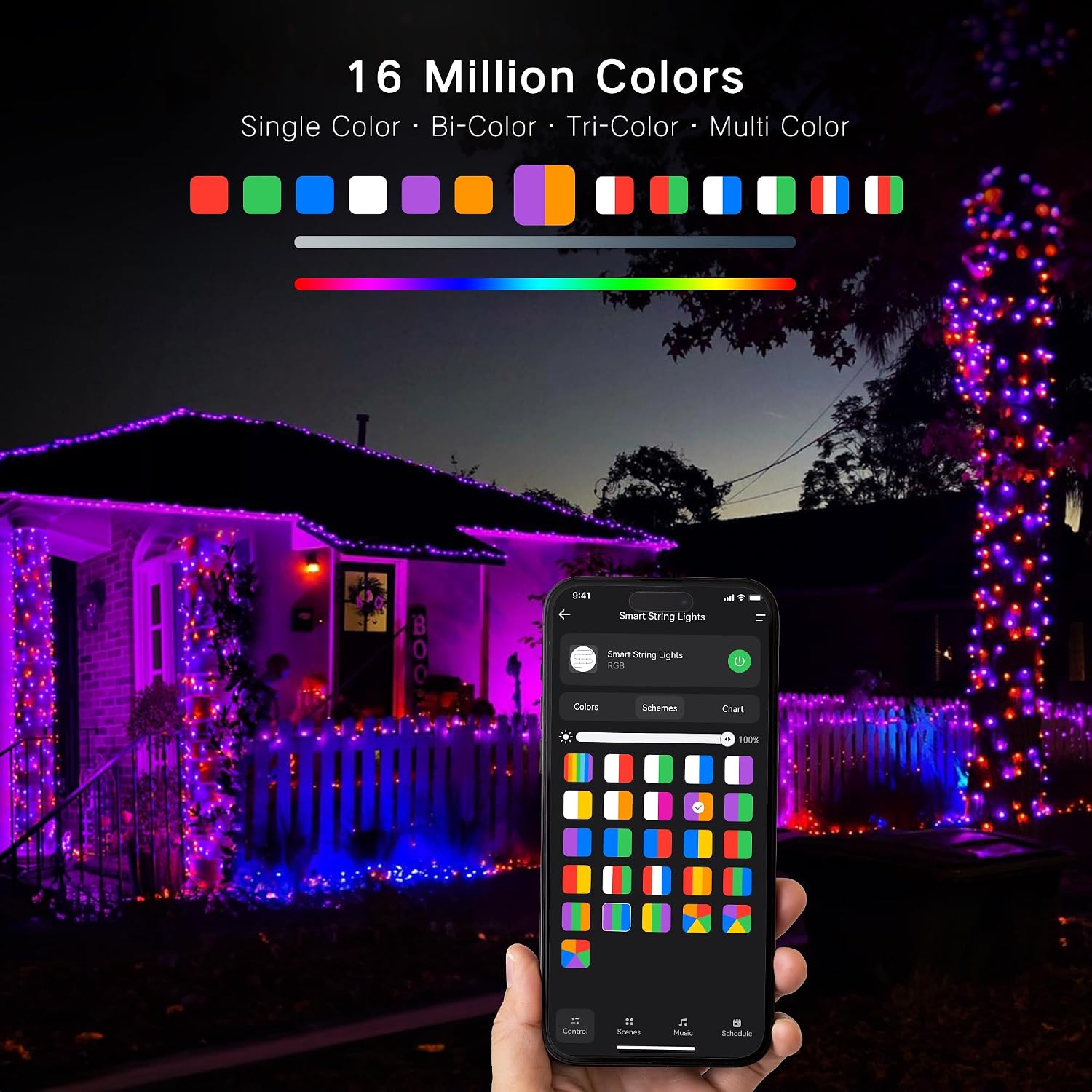 Detalle de Brizled JT-EL/FC300V0300-H10 Smart RGB String Lights, 300 LEDs, Wi-Fi
