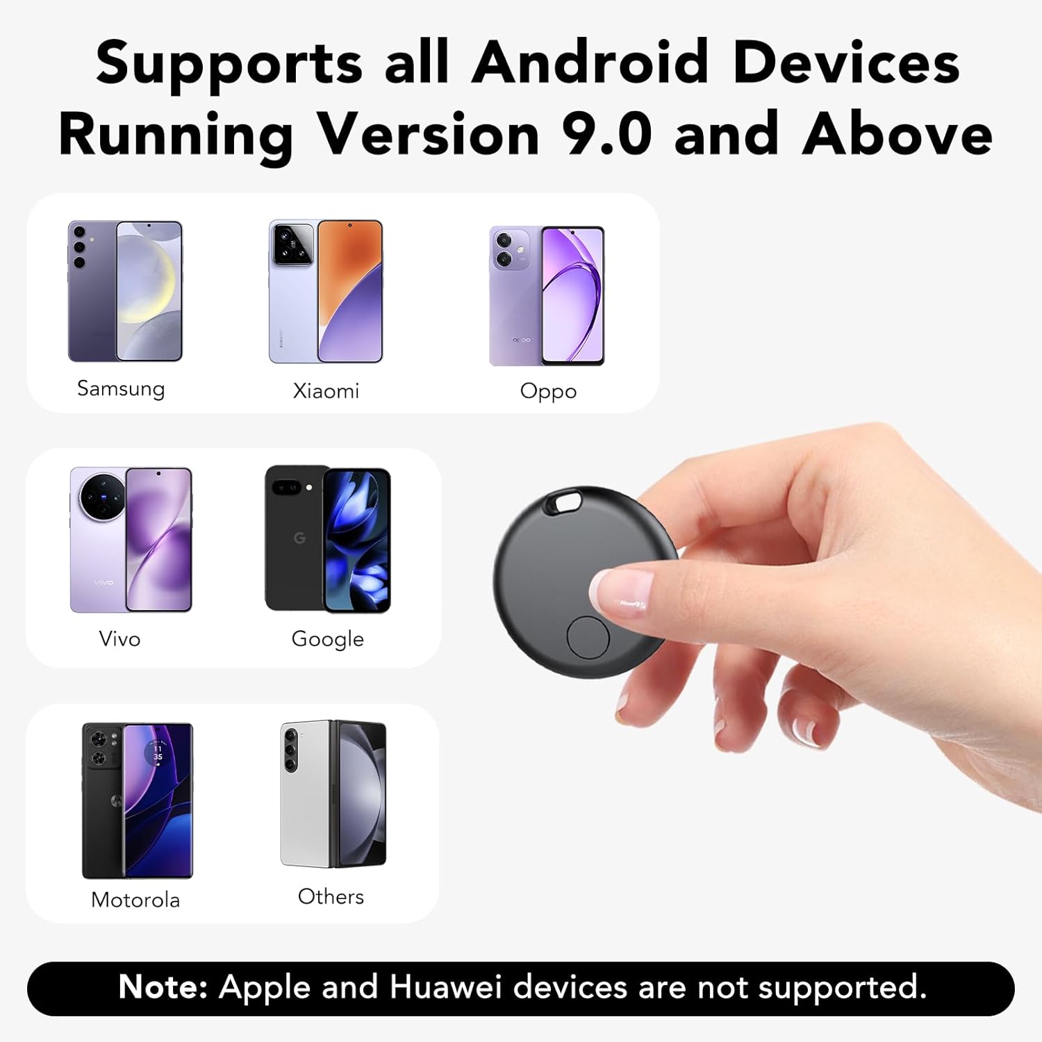 Thumbnail 5 de Android Smart Tag GPS (lot de 2) compatible avec Google Localiser – traceur Bluetooth avec batterie remplaçable, IP67