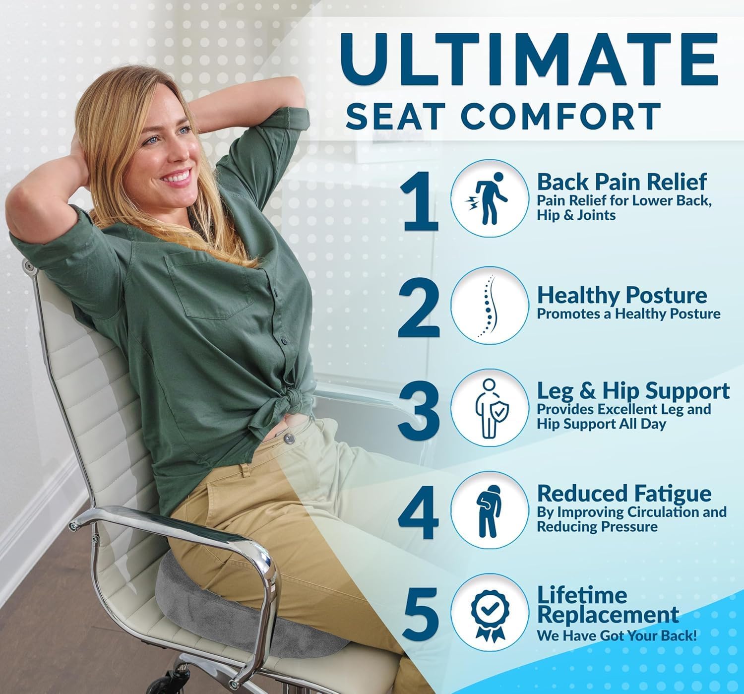Thumbnail 4 de ComfiLife B014F18ZGU Gel Memory Foam Seat Cushion with Cooling Gel Layer