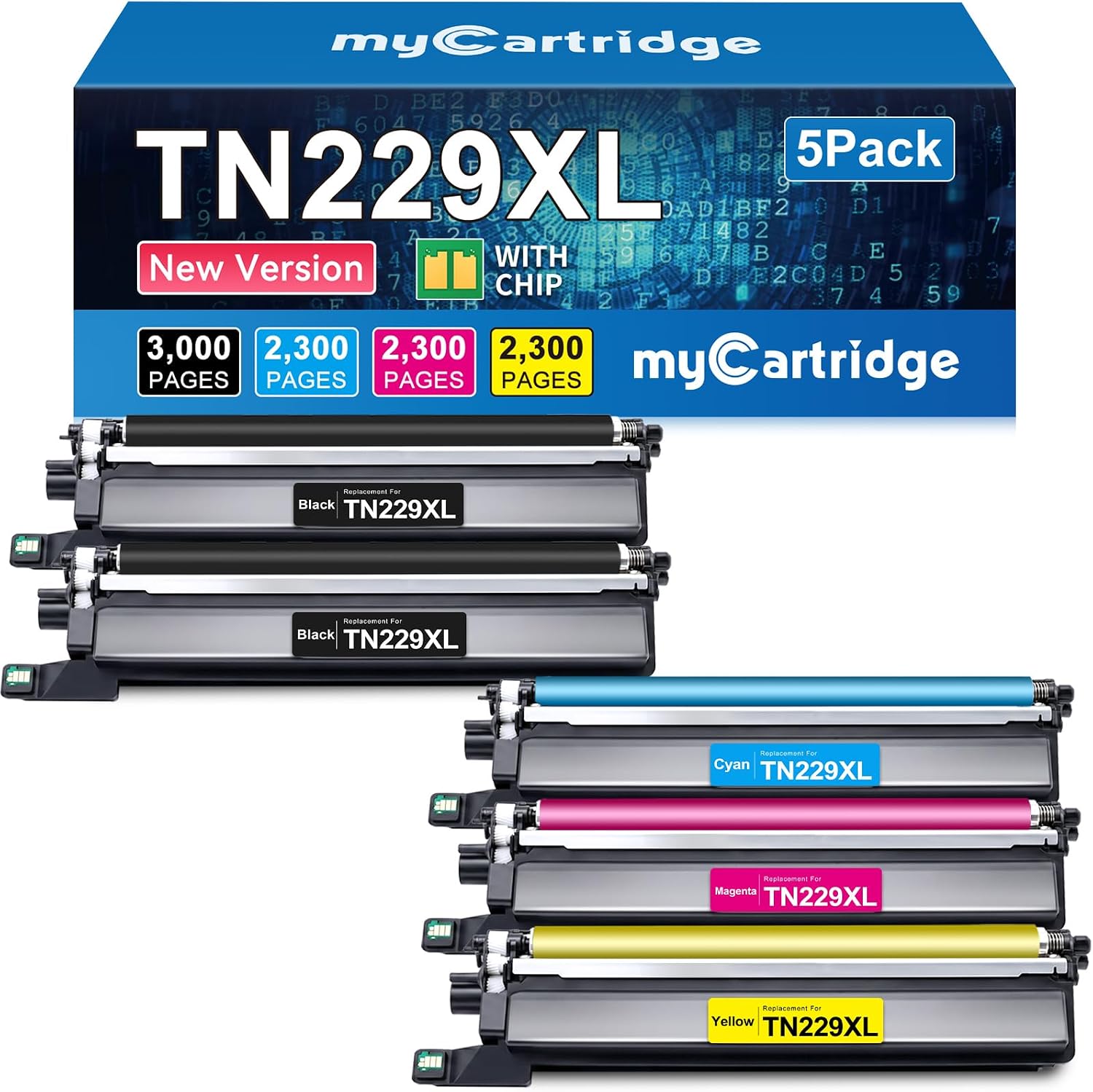 Detalle de myCartridge TN229XL Black Toner Cartridge 5-Pack for Brother Printers