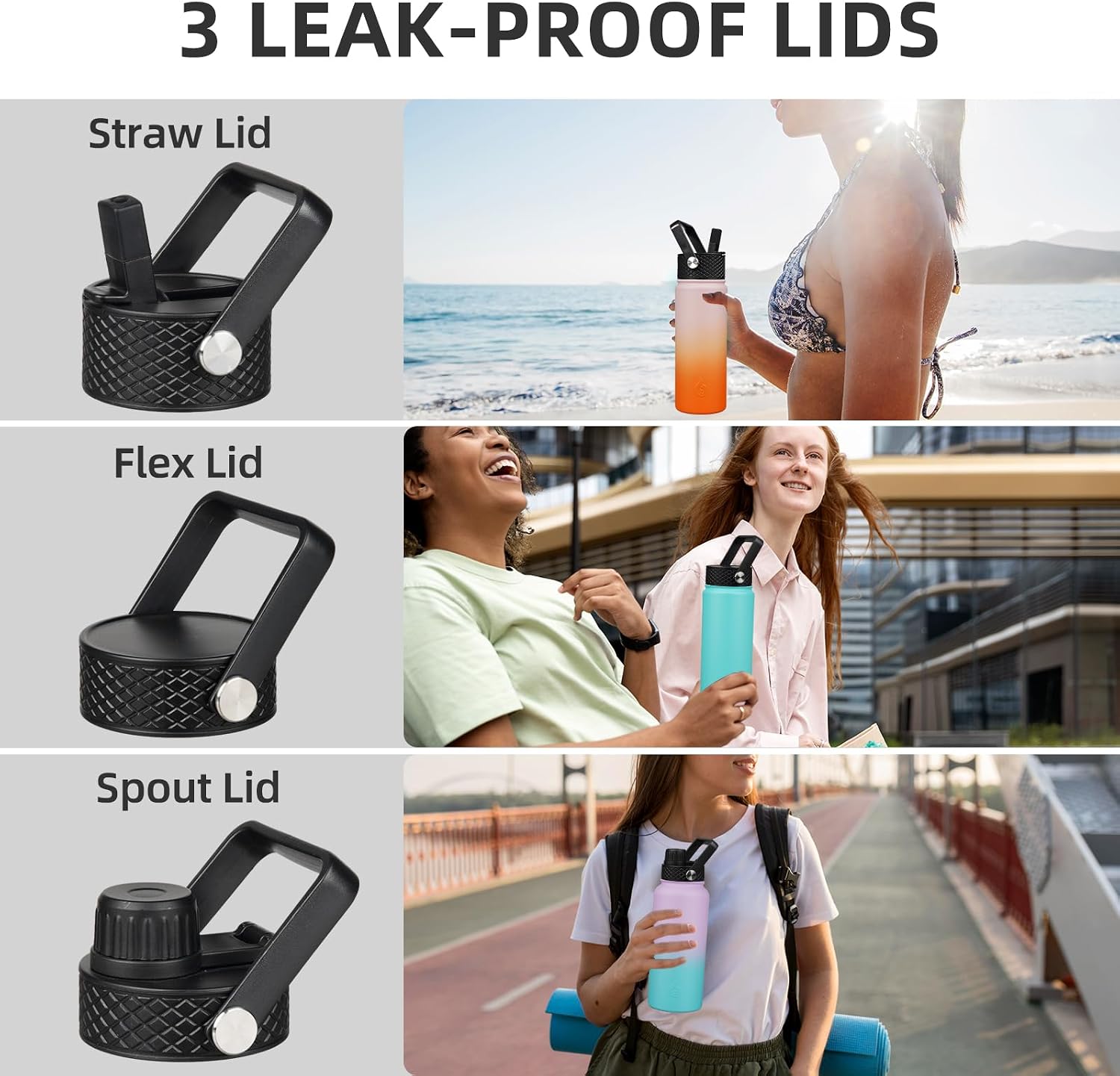 Detalle de BJPKPK Insulated Water Bottle 40 oz