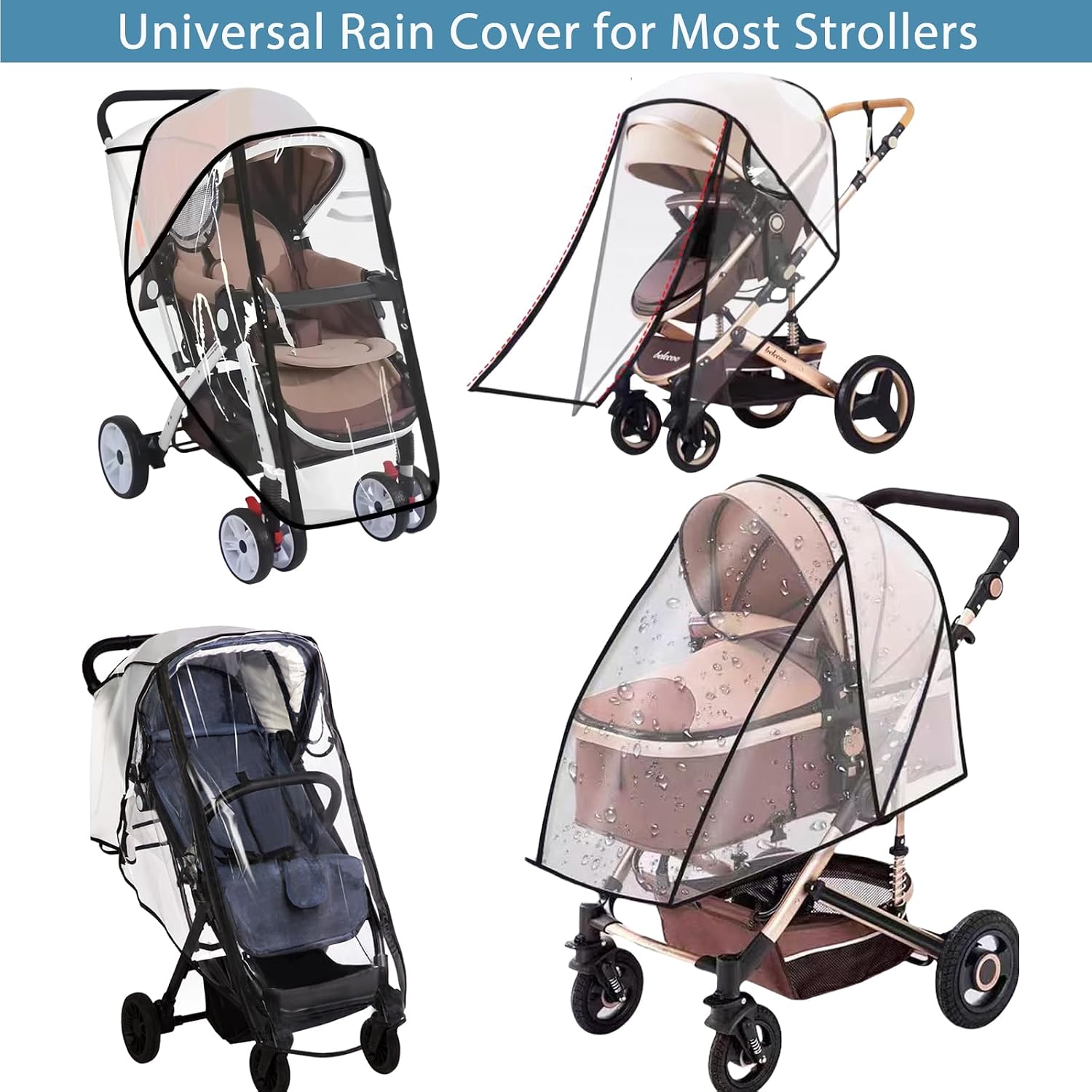 Thumbnail 3 de AMORBASE universal rain cover for pushchair