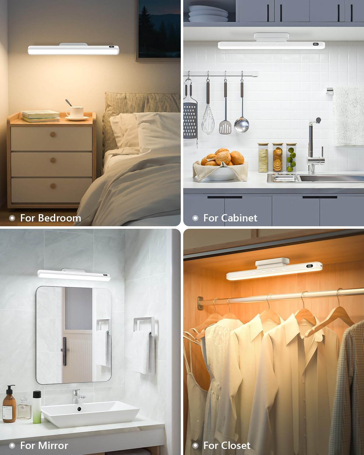 Detalle de WILLED 5W Unterbauleuchte für Küche & Spiegel (LED, akkubetrieben, verstellbar, 2500 mAh)