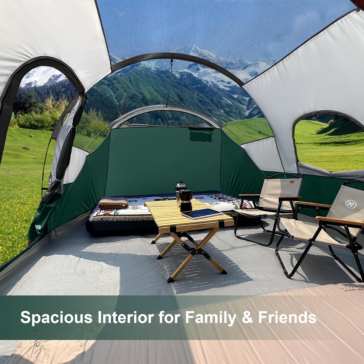 Thumbnail 2 de CAMPROS CP 12-Person Tent: 3-Room Family Cabin Tent with Top Rainfly, Waterproof & Windproof, 20' x 9' x 72" H