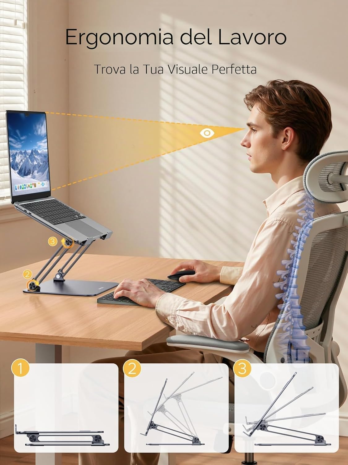 Thumbnail 1 de UGREEN Supporto per Laptop Pieghevole e Regolabile: Ergonomia e Raffreddamento per 10–17 pollici