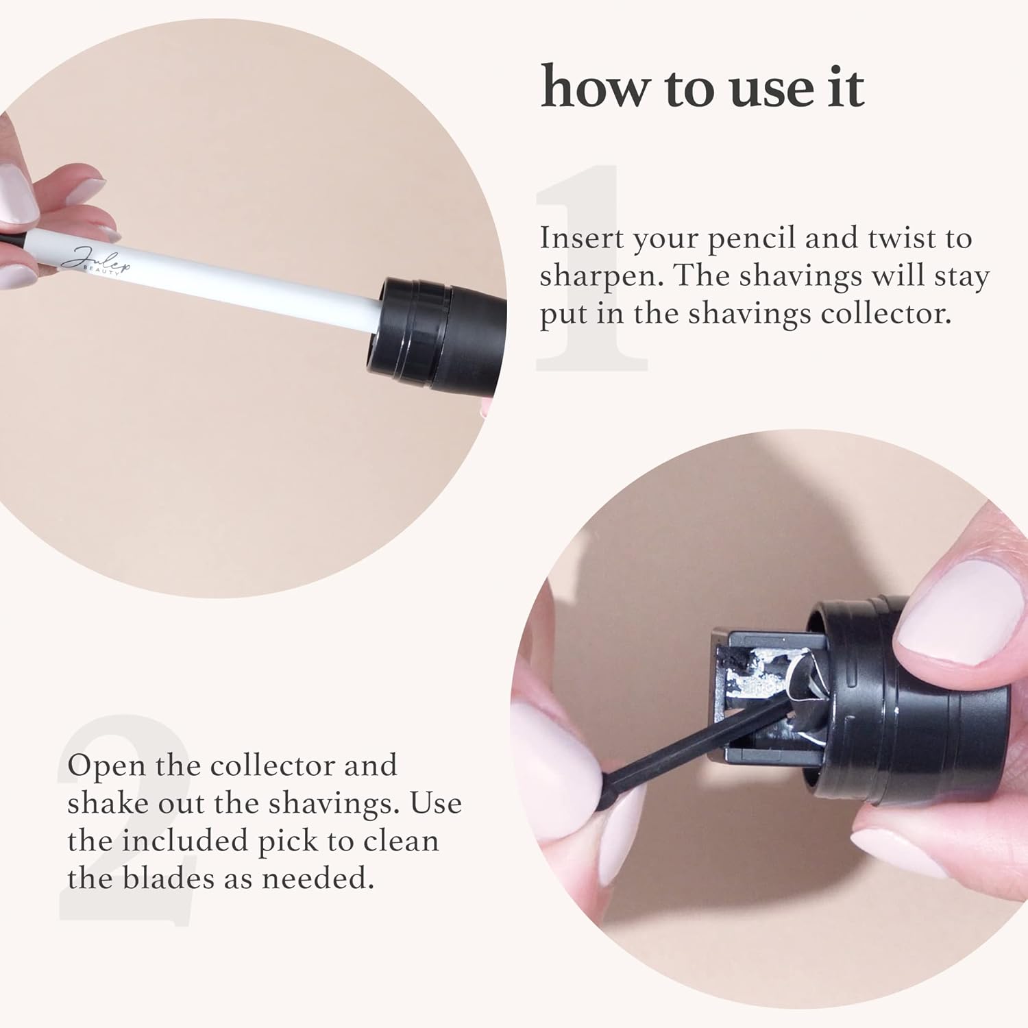 Detalle 2 de Julep Cosmetic Makeup Pencil Sharpener – Universal Eyeliner, Lip Liner & Eyebrow Sharpener (German-made steel)
