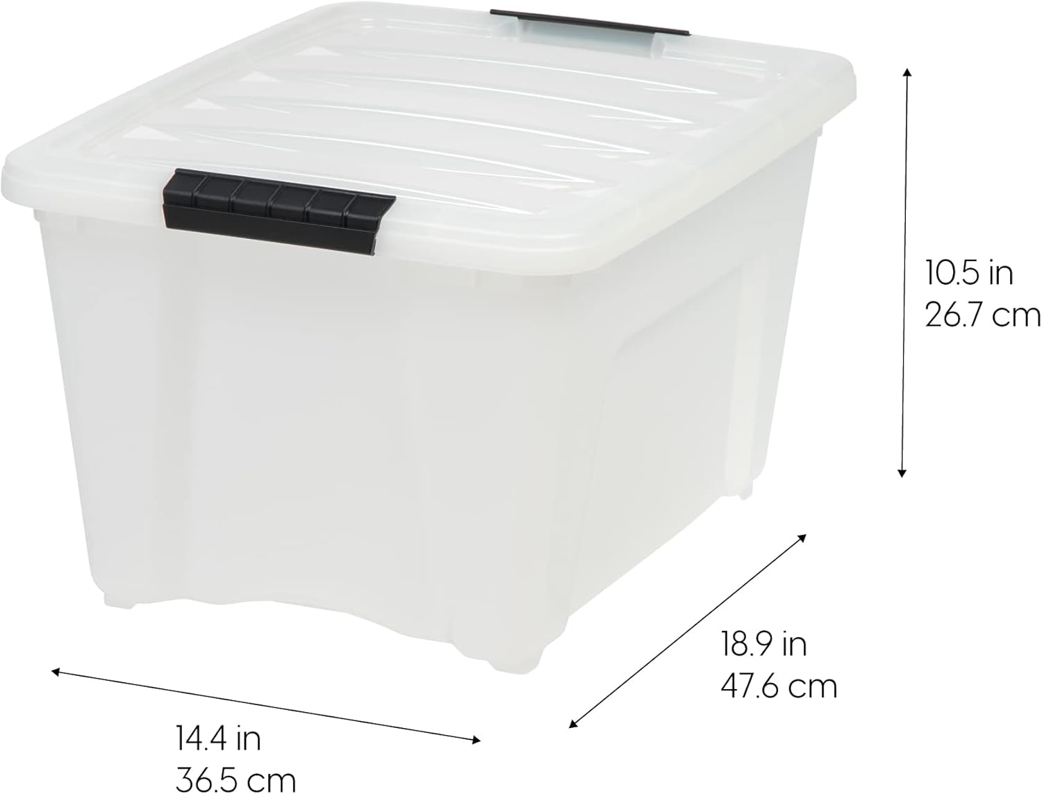 Thumbnail 1 de IRIS USA 32 Qt Stackable Plastic Storage Bins with Lids (6 Pack) - BPA-Free, Made in USA, Pearl