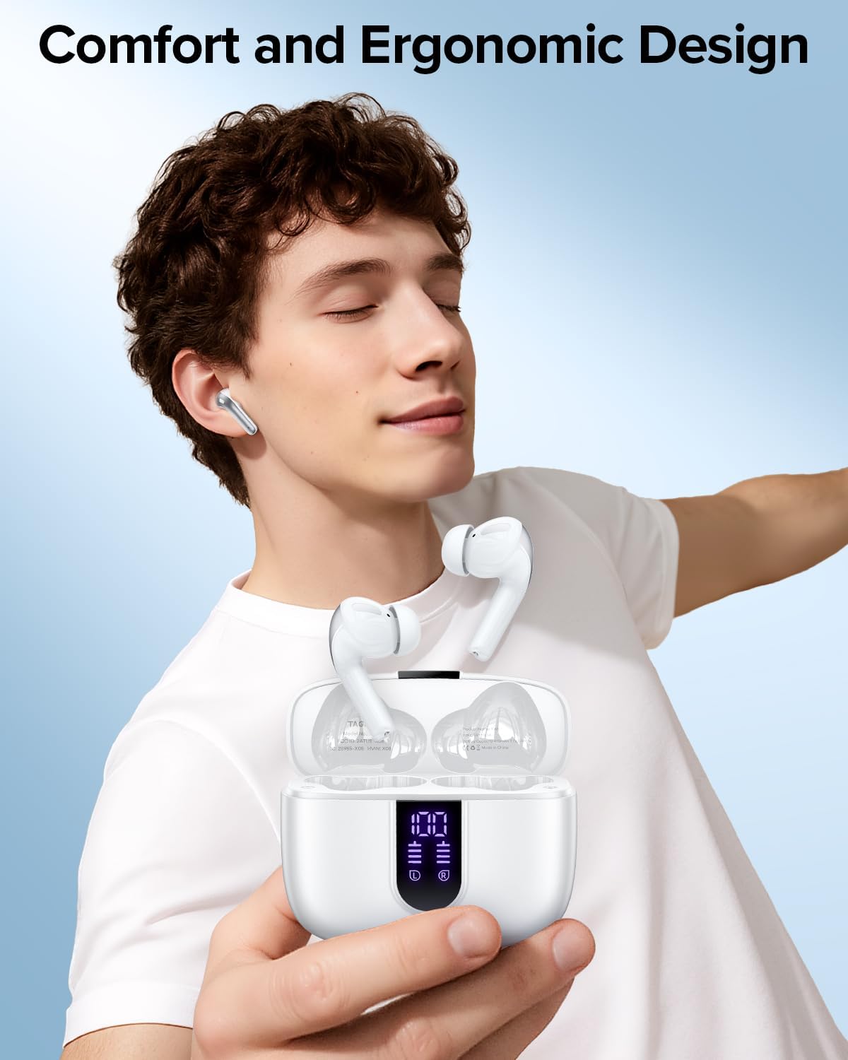 Thumbnail 2 de TAGRY X08 True Wireless Earbuds, 60-Hour Playback, LED Display, IPX5