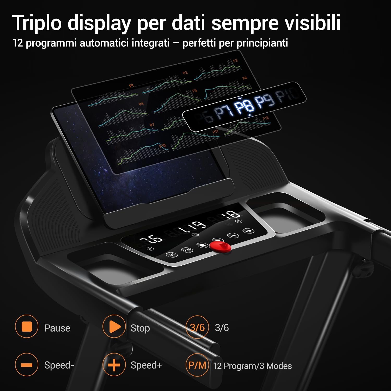 Thumbnail 3 de CURSOR FITNESS CURSOR Tapis Roulant Salvaspazio con inclinazione 15% – allenamento domestico versatile