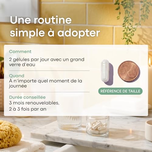 Detalle de Collagène Marin + Acide Hyaluronique + Vitamine C – 60 gélules, NOVOMA