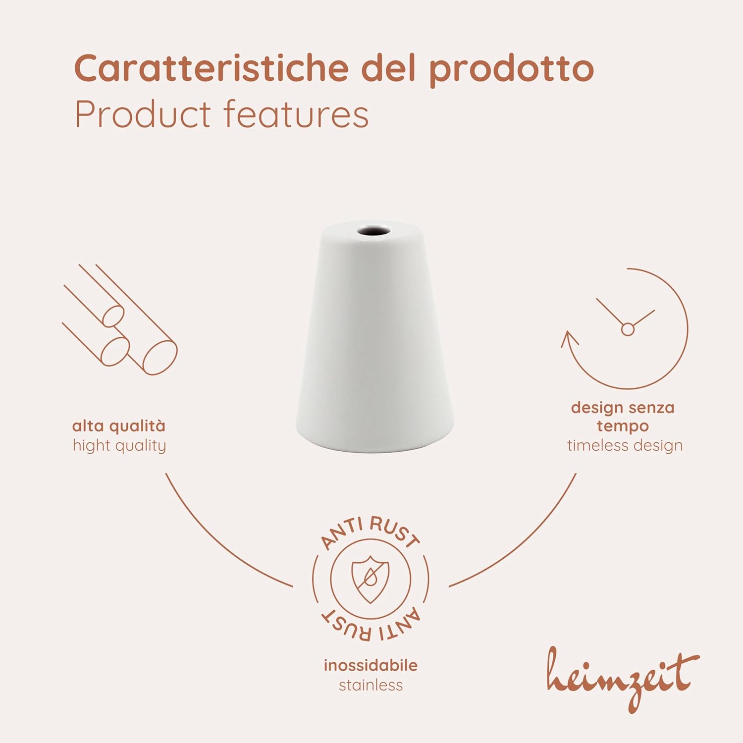 Detalle de heimzeit Pomelli Armadio Cone per Porte, Cassetti e Comodini in Alluminio – 8 Pezzi, Bianco