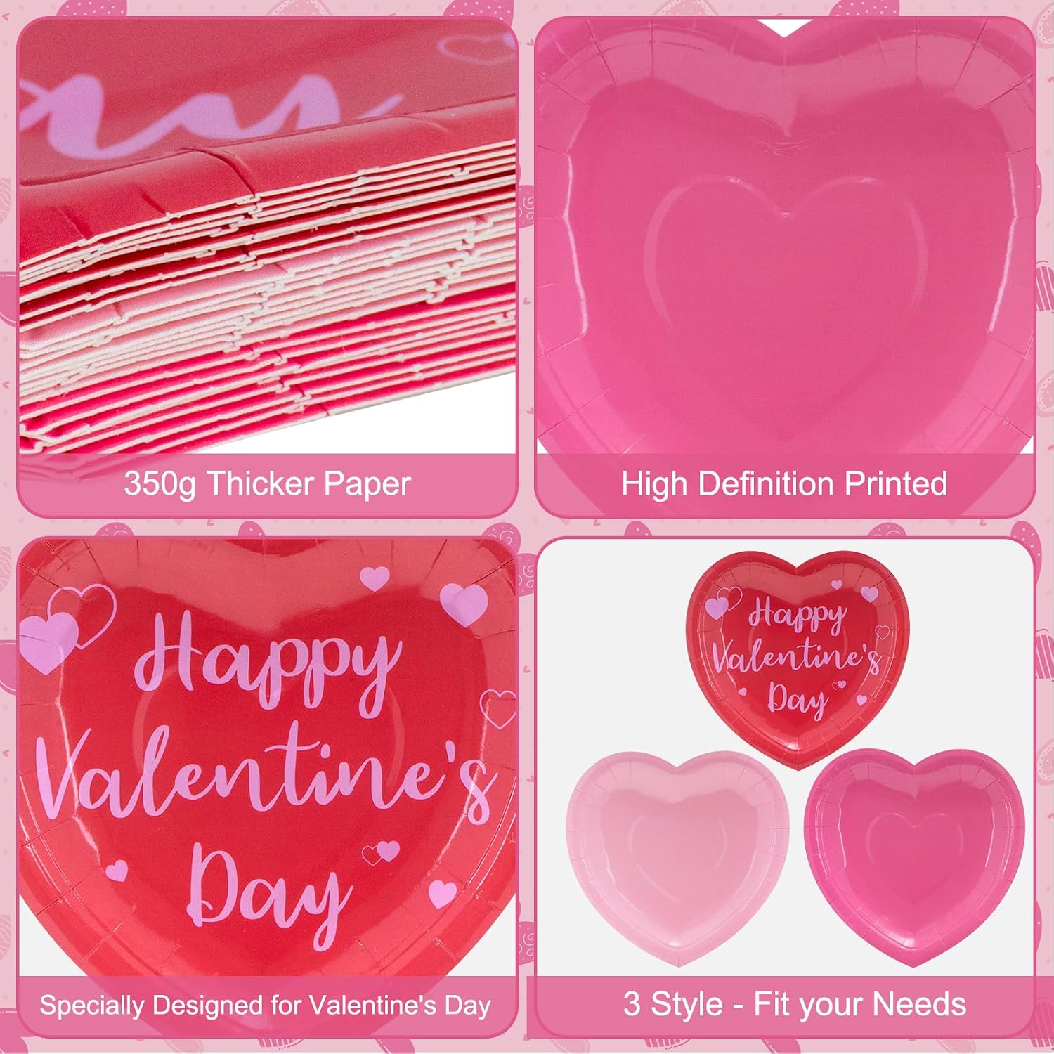 Detalle 2 de Happy Valentine's Day Plates 24 pcs 🍽