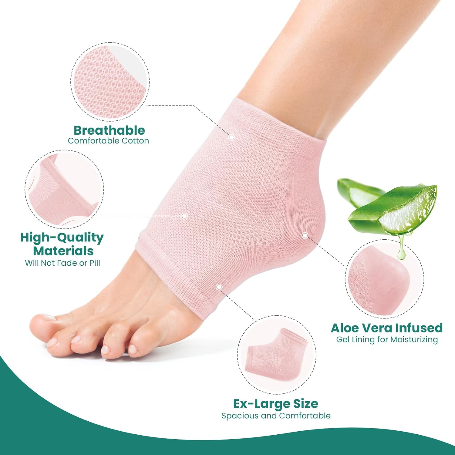 Thumbnail 2 de Welnove Moisturizing Heel Socks 2 Paar Aloe