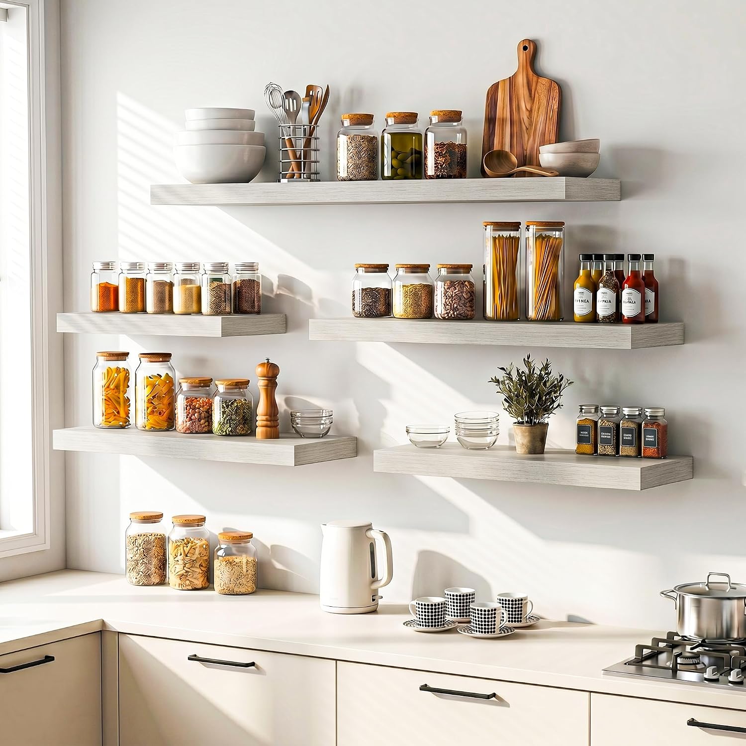 Thumbnail 4 de Heimlove Floating Shelves for Wall, 48-Inch Engineered-Wood Shelf, 9.3-Inch Deep