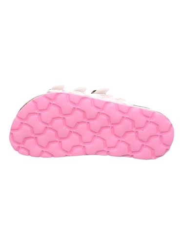 Detalle 2 de Superfit Mädchen Fußbettpantoffel Weiß/Rosa 1140 – bequemer Einstieg dank drei Klettverschlüssen