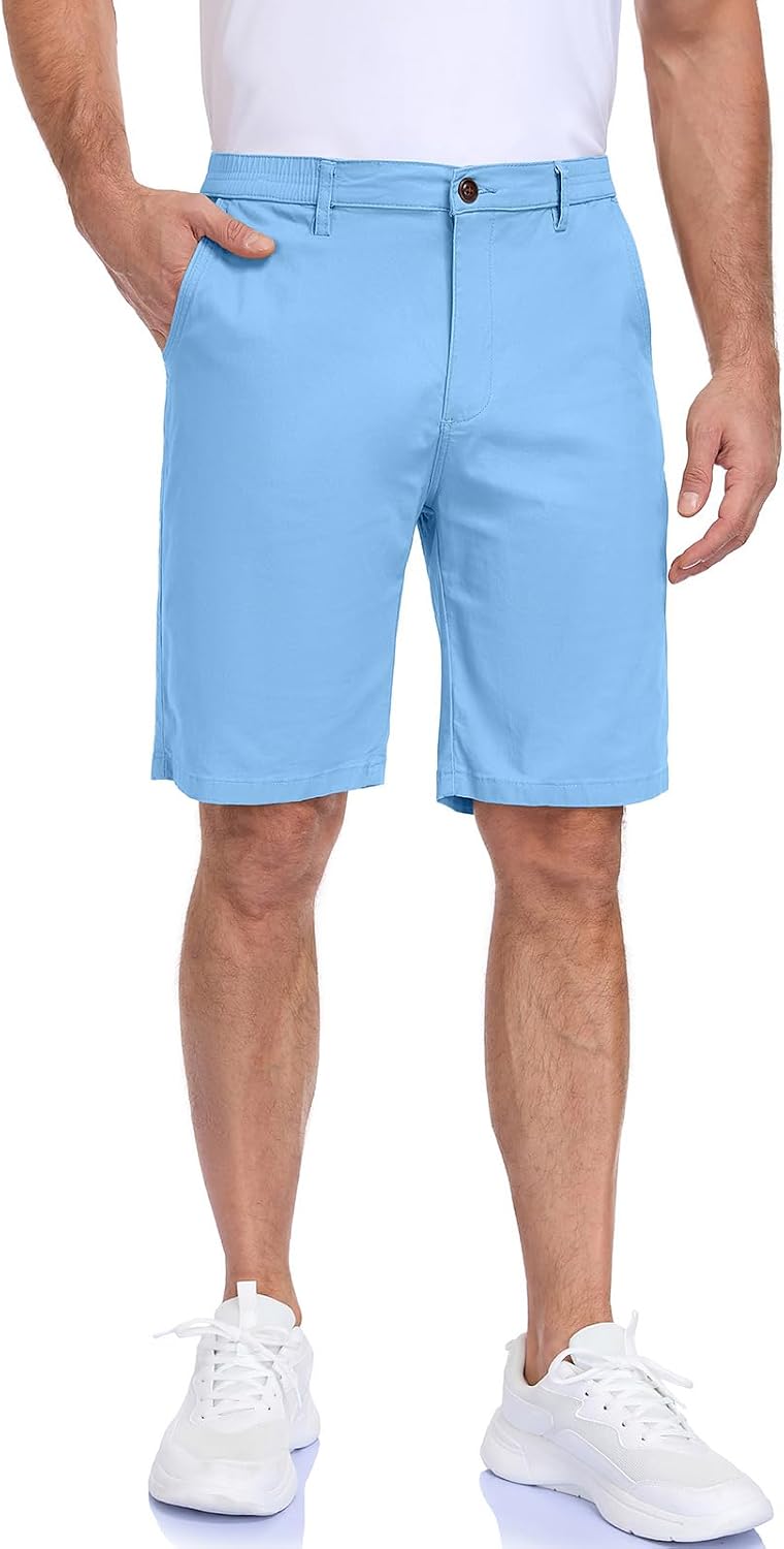 Detalle de HOTIAN Herren-Shorts aus Baumwolle für den Sommer – Bermuda-Style mit elastischem Bund und 4 Taschen