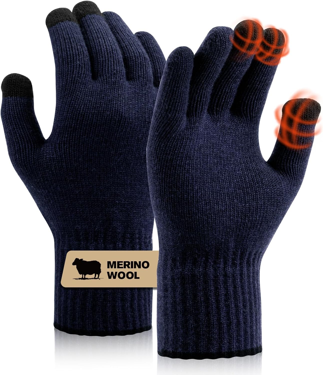 Detalle de SONORAN Merino Wool Touchscreen Glove Liners with Windproof Cuffs