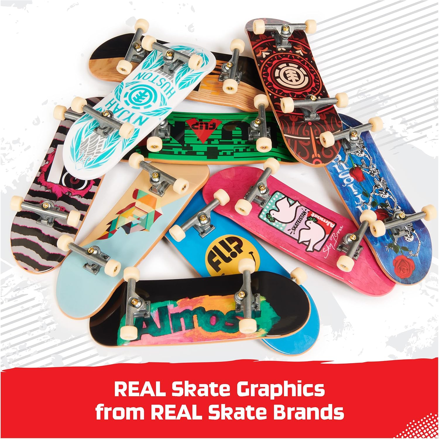 Detalle de Tech Deck DLX PRO Pack con 10 fingerboard collezionabili per skate