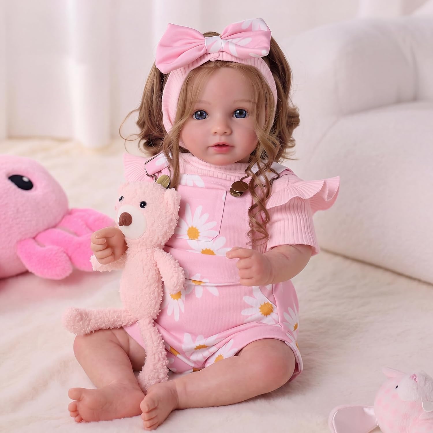 Detalle 2 de BABESIDE Reborn Baby Dolls, 20-Inch Soft Cloth Body with Rooted Hair and Open Eyes