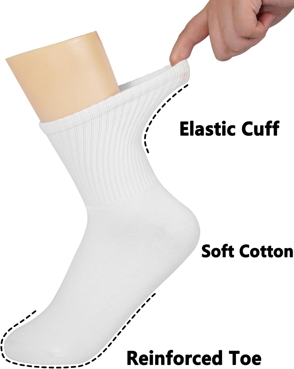 Detalle 2 de BomKinta Women Casual Calf Socks – Cute Cotton Crew Socks, 6 Pairs (Size 5-10)