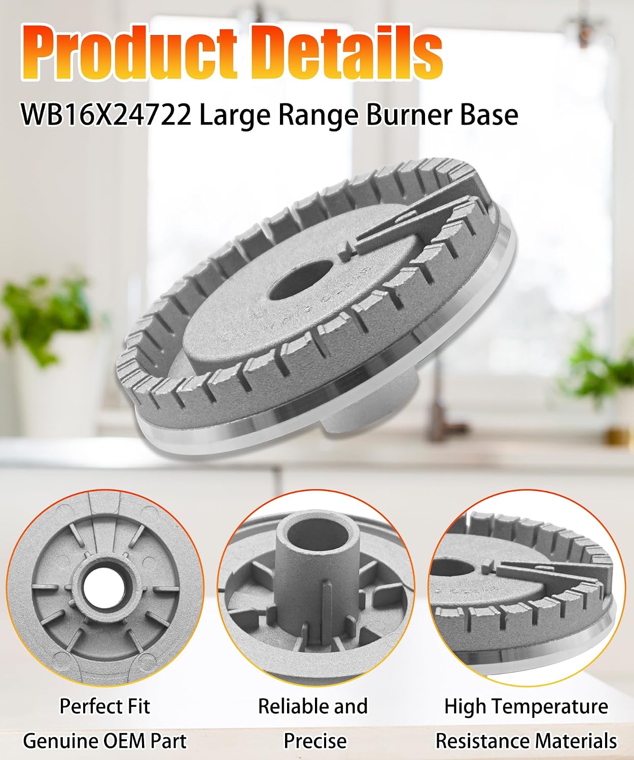 Detalle 2 de GIBACAD WB16X24722 Extra-Large Gas Range Surface Burner Base