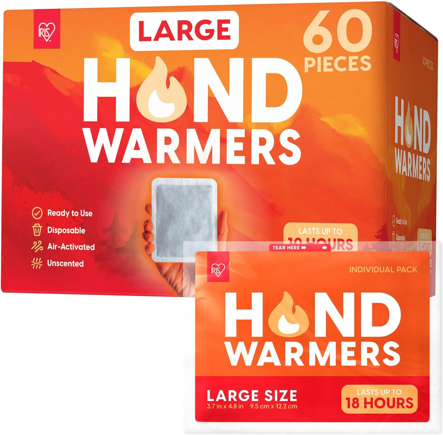 Detalle de IRIS USA Disposable Hand Warmers, Regular/Large/Jumbo
