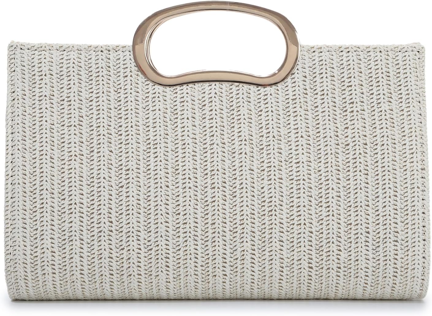Detalle de Ynport Crefreak Damen Geflochtene PP Stroh Clutch mit Tragegriff – Vielseitige Sommertasche