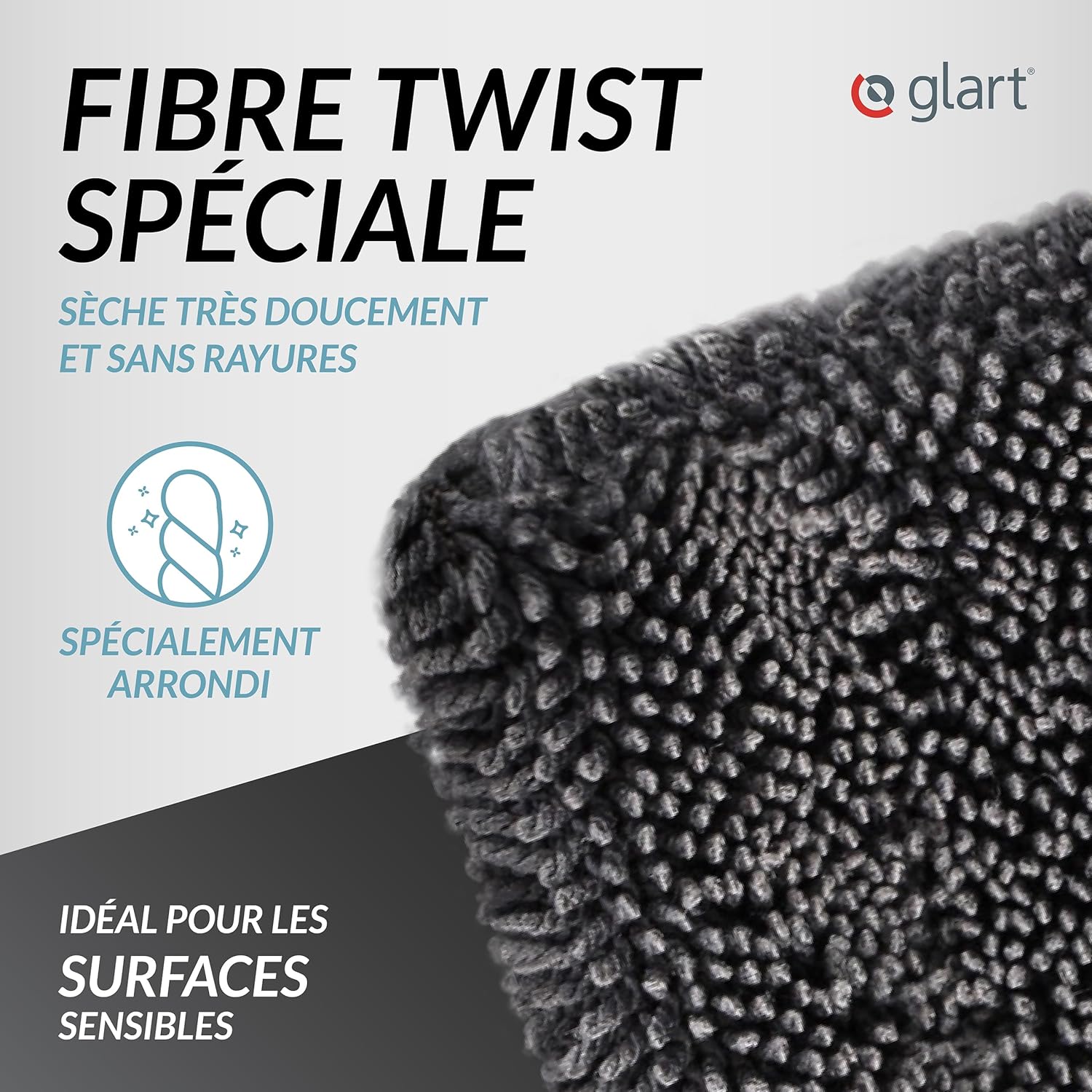 Thumbnail 4 de Glart 44TW8 Twist Serviette de Séchage Auto XXL – Chiffon de microfibre absorbant 80×55 cm