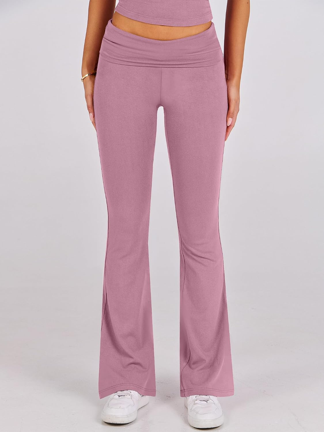 Thumbnail 5 de ANRABESS 2 Piece Lounge Set for Women – Cropped Top & Fold-Over Flare Leggings