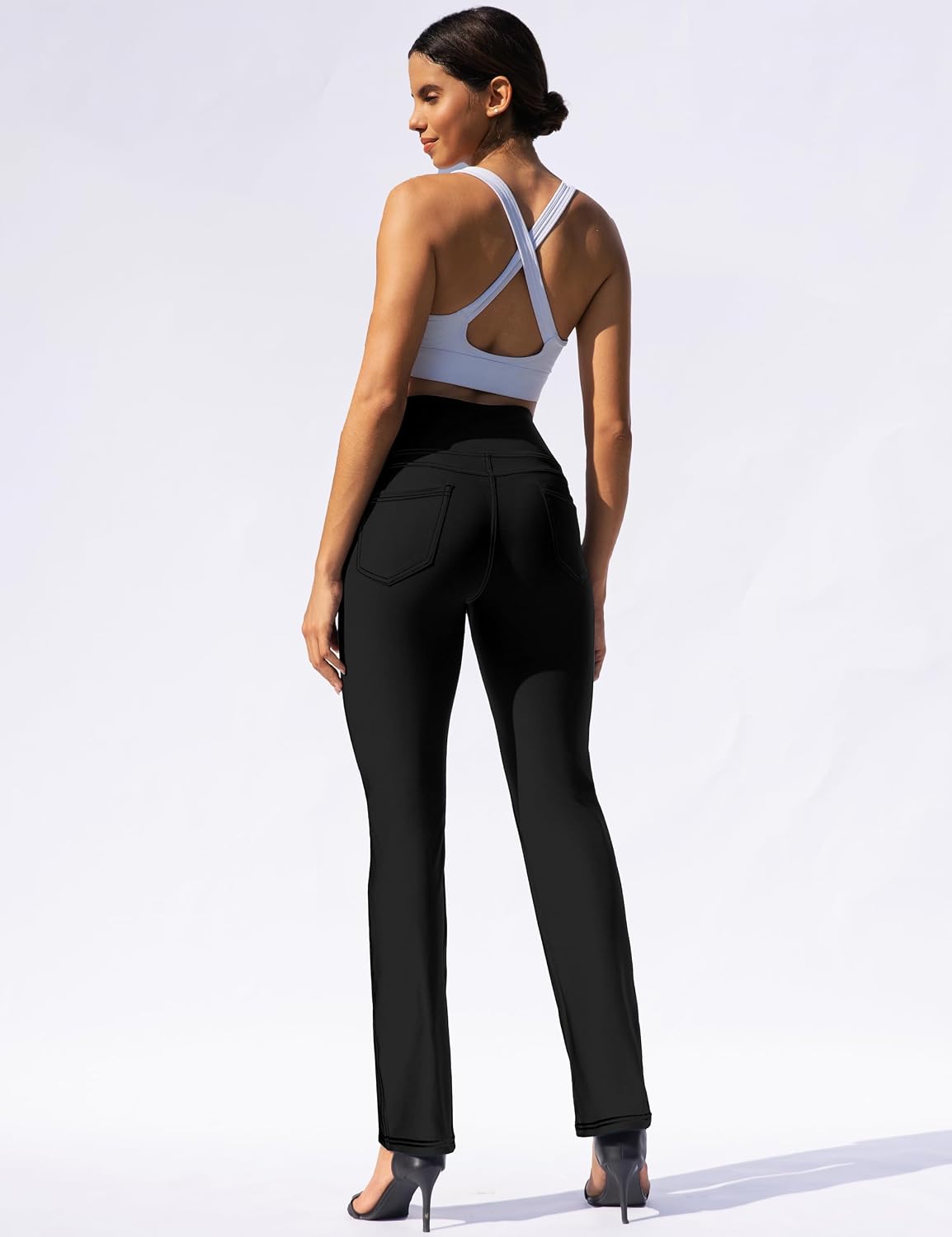 Detalle 2 de VOOVEEYA Women's High-Waisted Straight-Leg Leggings with Pockets