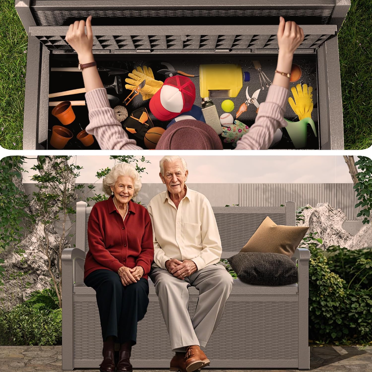 Thumbnail 6 de PatioZen Outdoor Storage Bench 80-Gallon