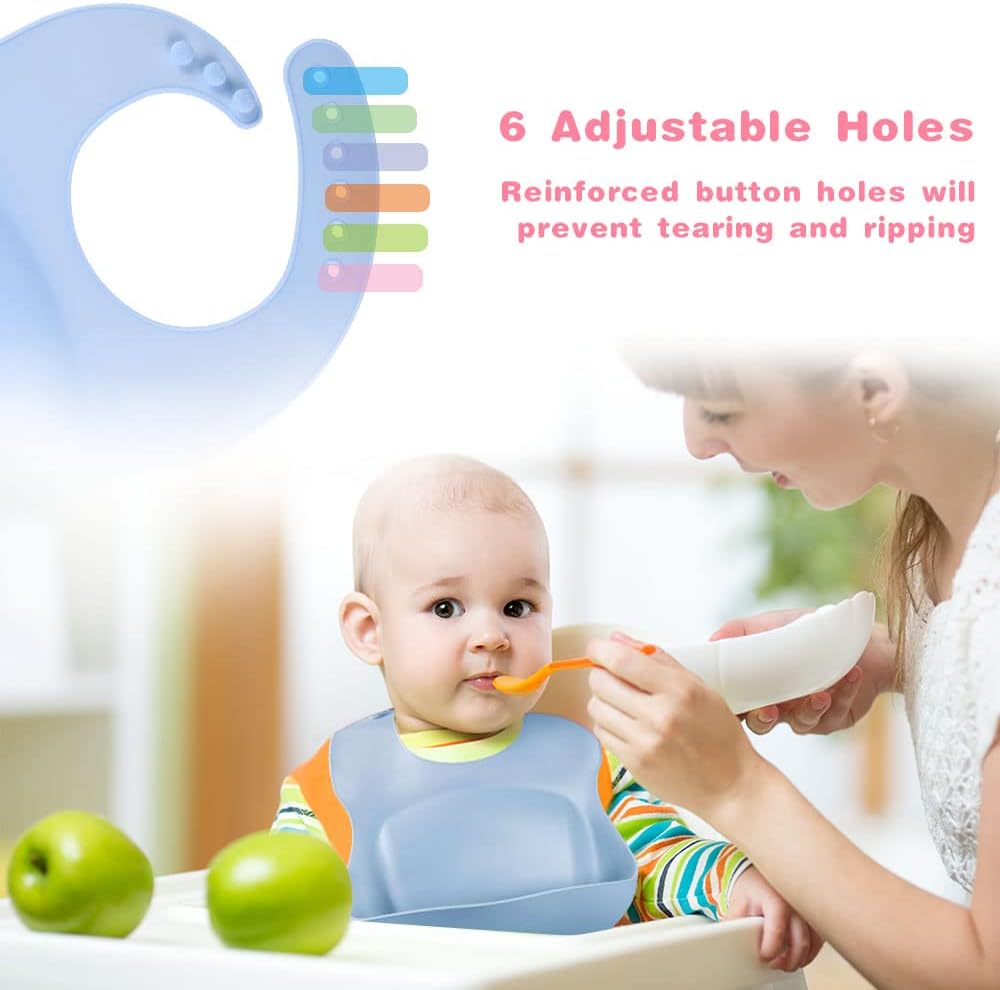 Thumbnail 4 de Vicloon Silicone Baby Bib 2PCS with Pocket