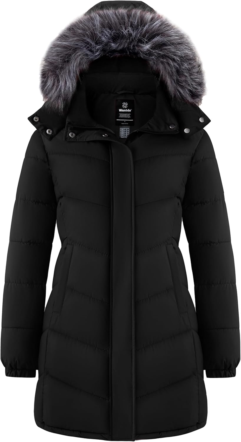 Detalle de wantdo Women's Long Hooded Puffer Jacket plus size
