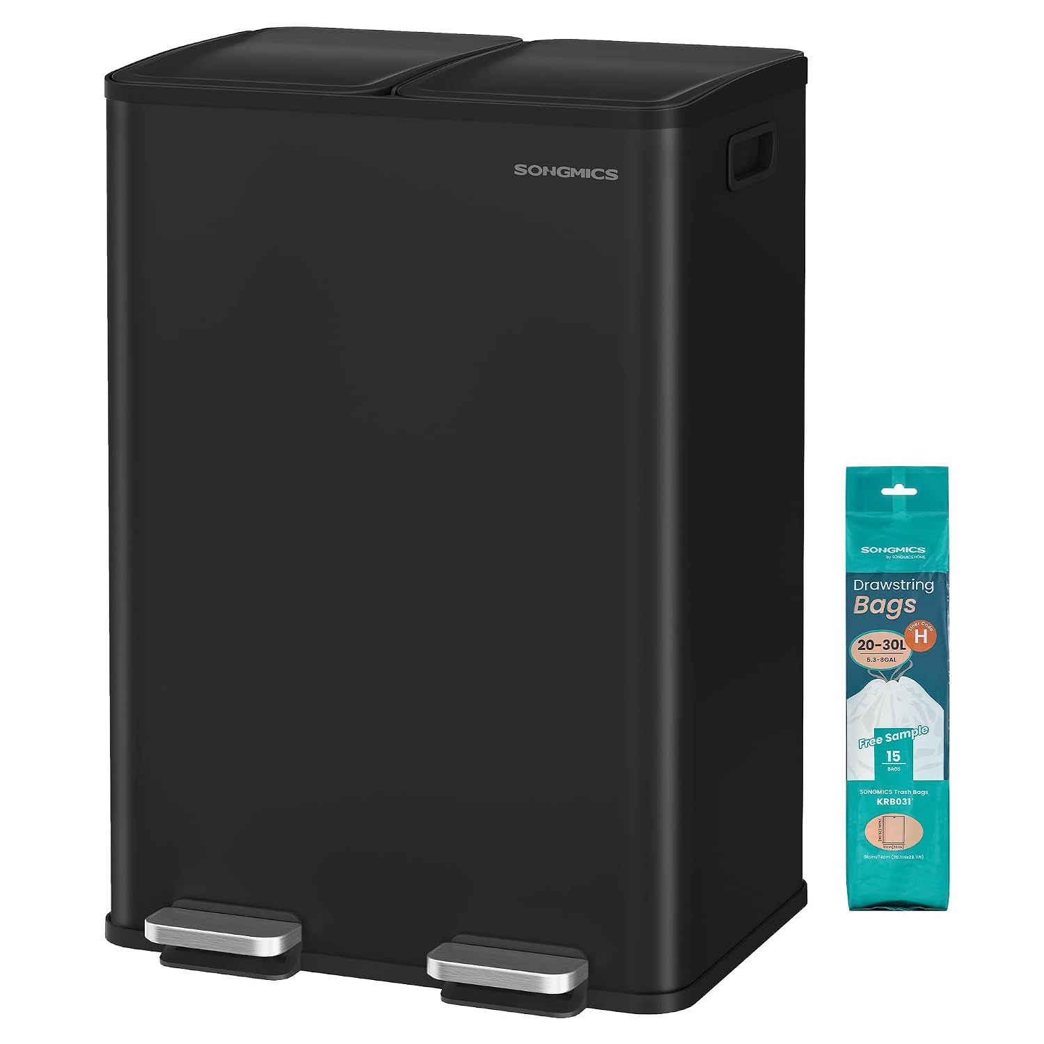 SONGMICS LTB741B02 2 x 30 L kitchen bin