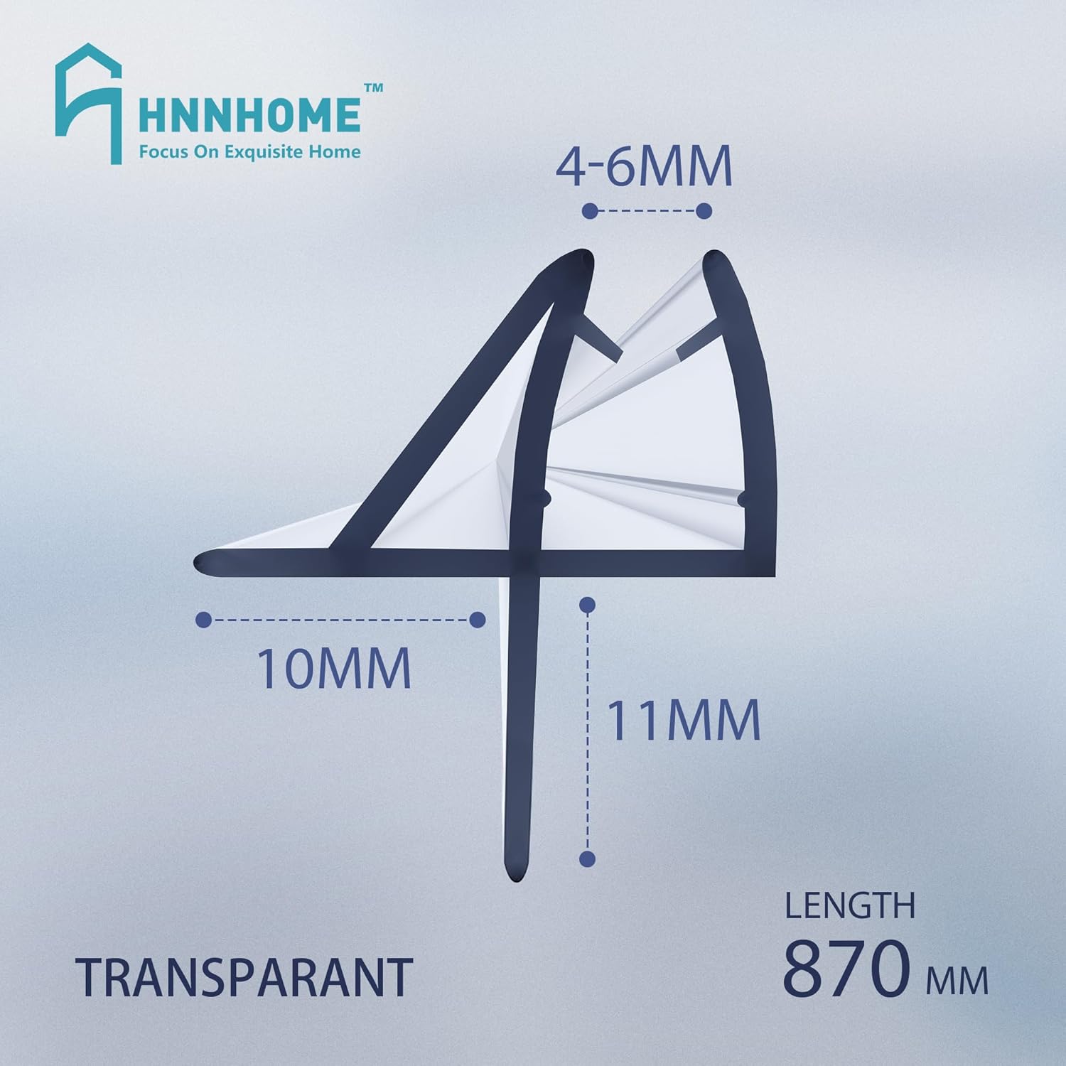 Thumbnail 1 de HNNHOME Guarnizione per schermo protettivo doccia/vasca, 870 mm – design unico in plastica resistente
