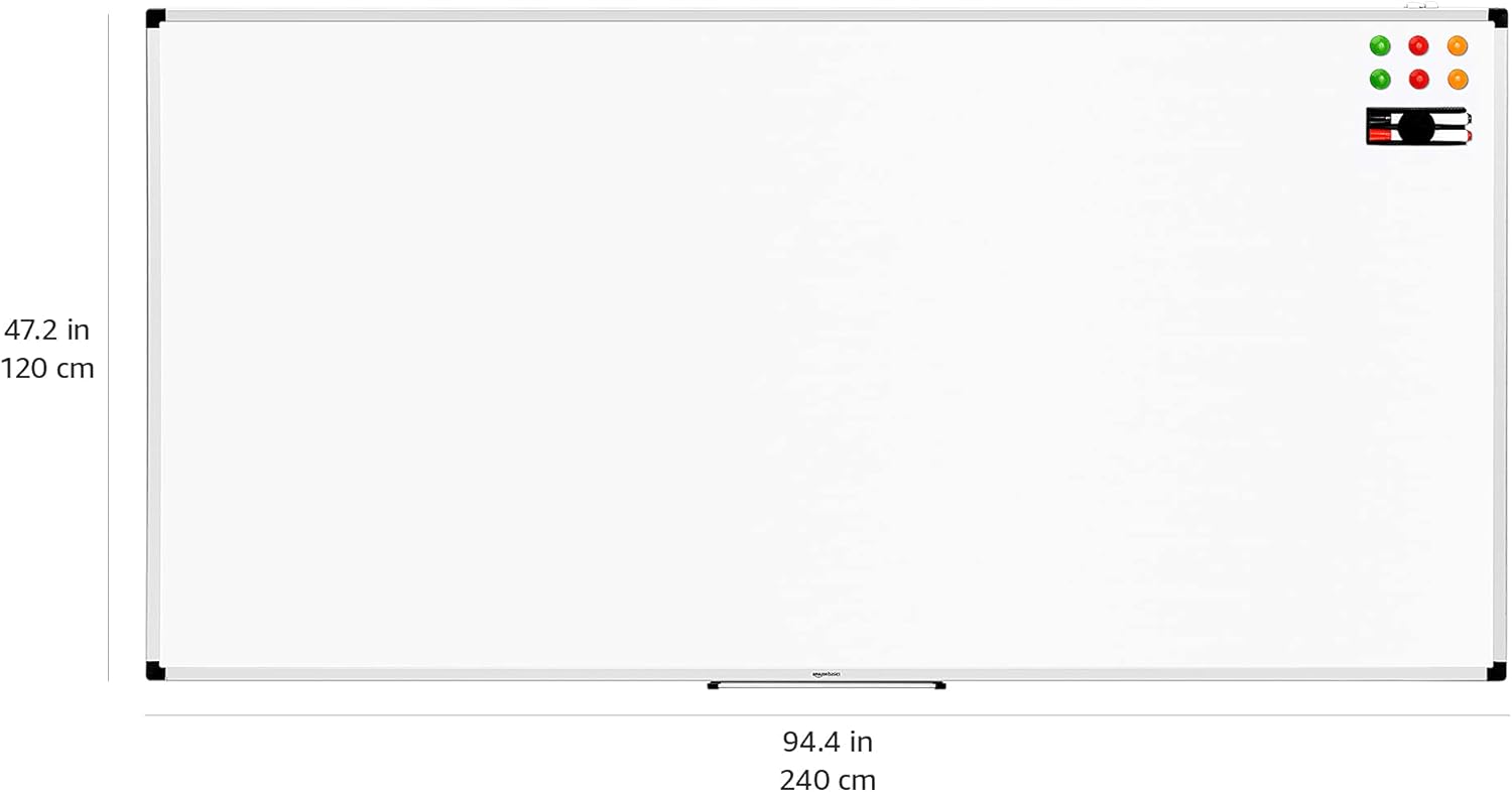 Thumbnail 3 de Amazon Basics Pizarra Magnética 240x120 cm con Bandeja y Marco de Aluminio📝