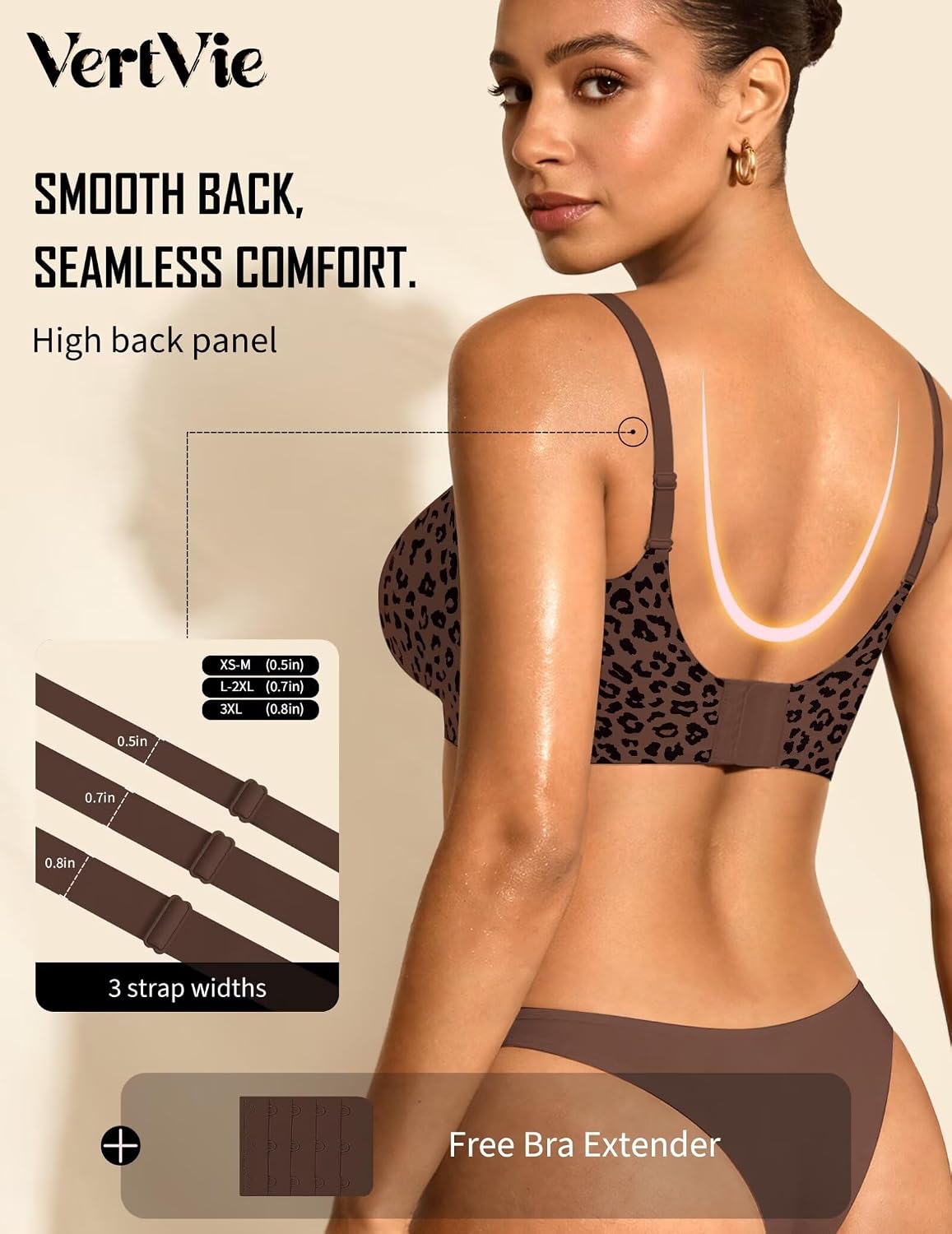 Detalle de Vertvie Womens Seamless Jelly Bras: Wireless Full-Coverage Comfort Bralette