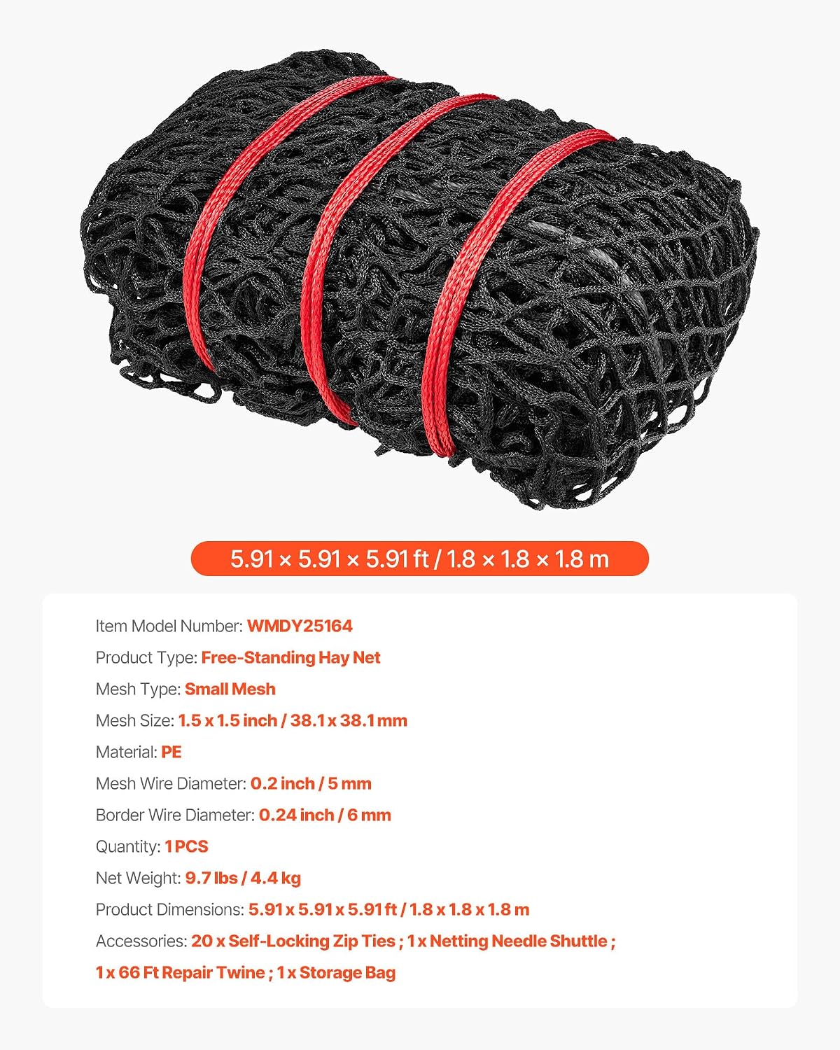 Thumbnail 6 de VEVOR Round Bale Hay Net 1.5-Inch Mesh