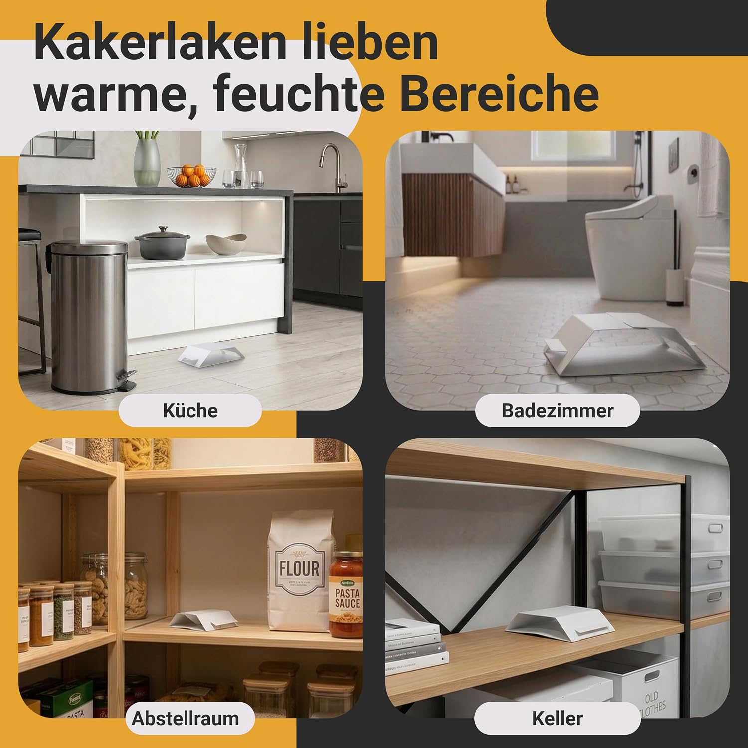 Thumbnail 3 de Proxinova Schabenfalle & Kakerlakenfalle – Chemiefreie Klebefalle zur Früherkennung und Langzeitüberwachung