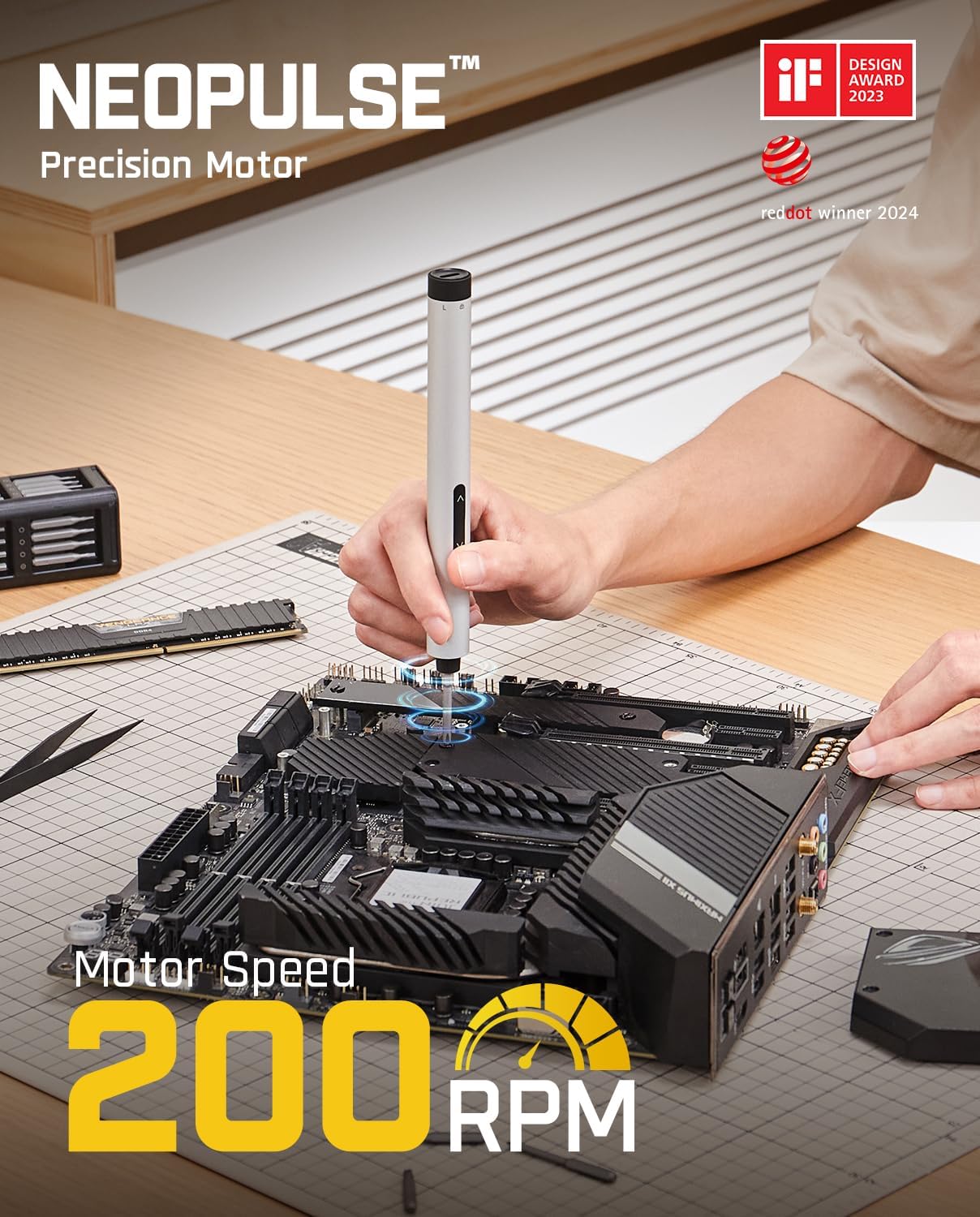 Detalle de Fanttik E1 Max 3.7V Electric Screwdriver (50 Magnetic Bits) mini precision repair tool kit