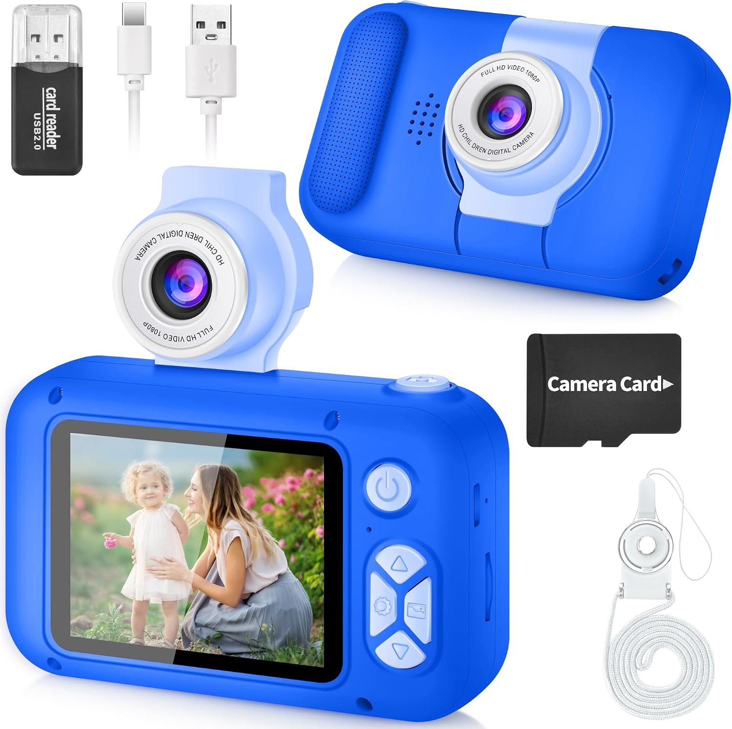Thumbnail 5 de ARNSSIEN X101 kindercamera met 2,4 inch IPS-scherm en draaibare lens