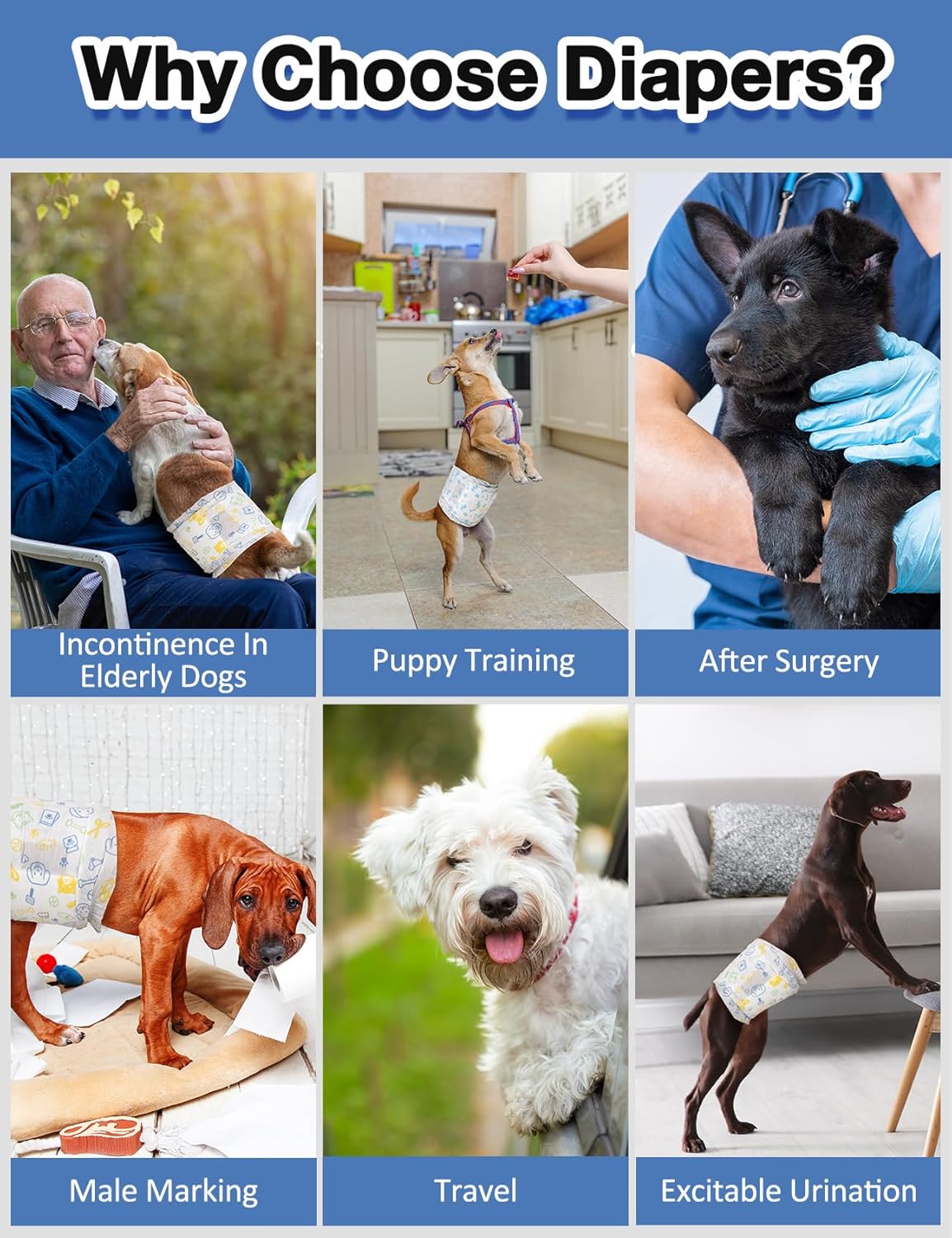 Thumbnail 6 de Dono Pannolini per Cani Maschi (24 pz) con indicatore di bagnatura e chiusure regolabili, XS–L